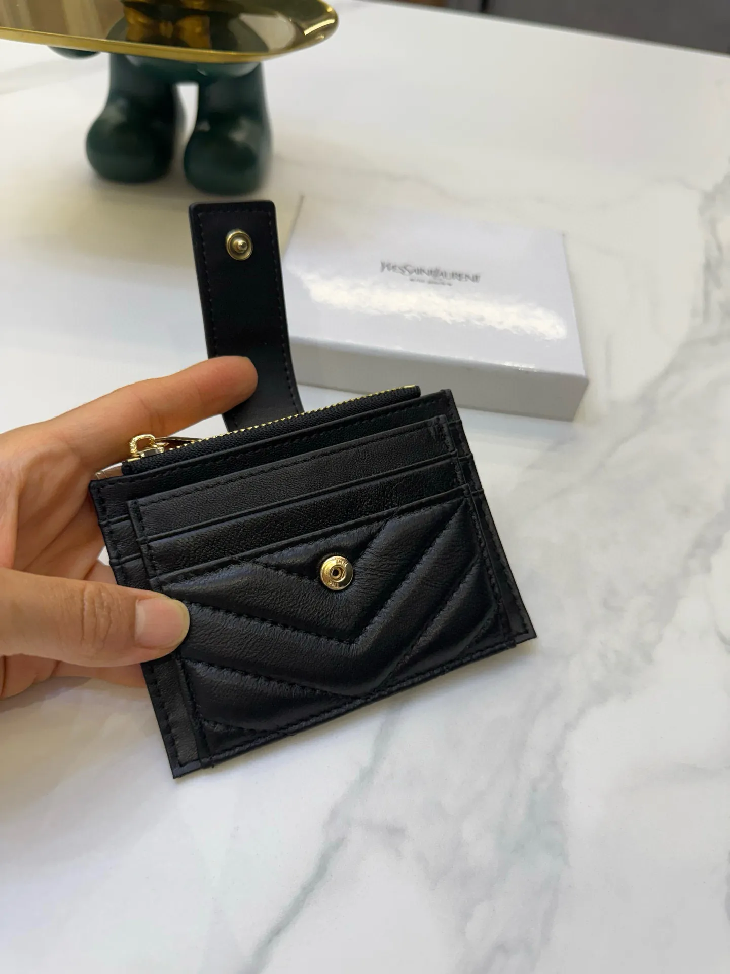 📢📢📢p85 6069 圣罗兰 专柜新款女士卡包💕原版帆布配顶级羊皮 原版质量做工 小身躯 大容量 👍 超级美哦