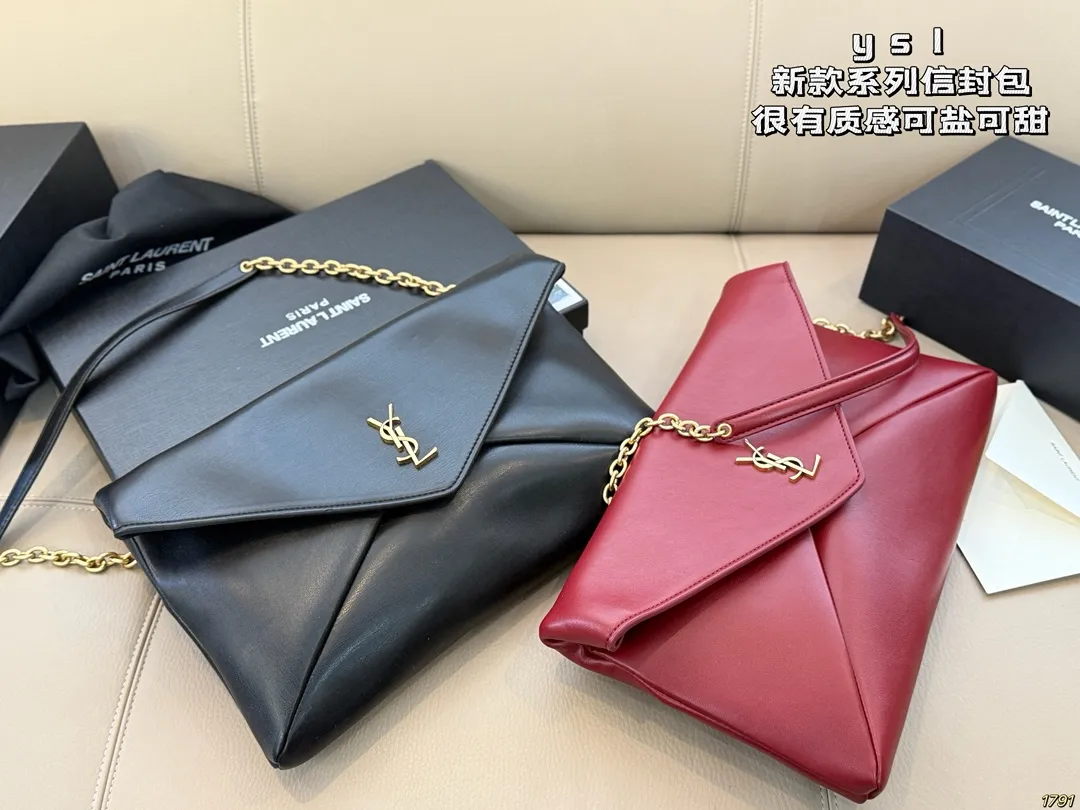 ¥150配盒 圣罗兰 信封包 YSL 绵密的手感,轻便的包包 很有质感 可盐可甜 上身绝美 无可比拟 是每个追求漂亮的女孩必入单品 尺寸33 20