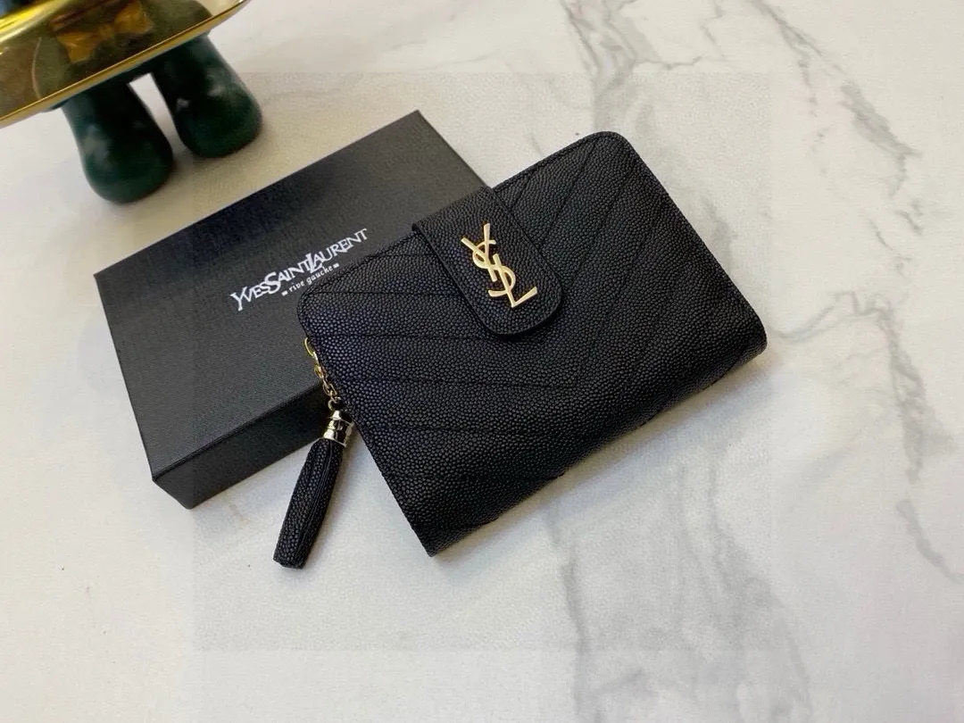 📢📢📢p95 6030圣罗兰 专柜🔥爆款 女士钱包 三折款 💕顶级牛皮 绣线 1:1原单品质 简单百搭 大容量 💕超级美哦 💥15 10