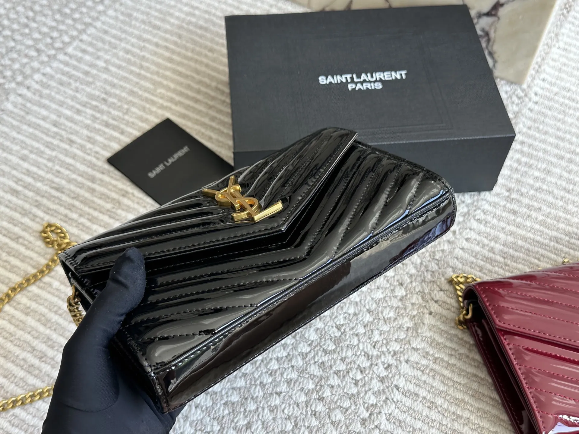 p130 配盒 size:23*15cm ysl woc信封包 磨砂皮看起来质感特别好!耐磨耐用! 🉑️斜挎🉑️腋下