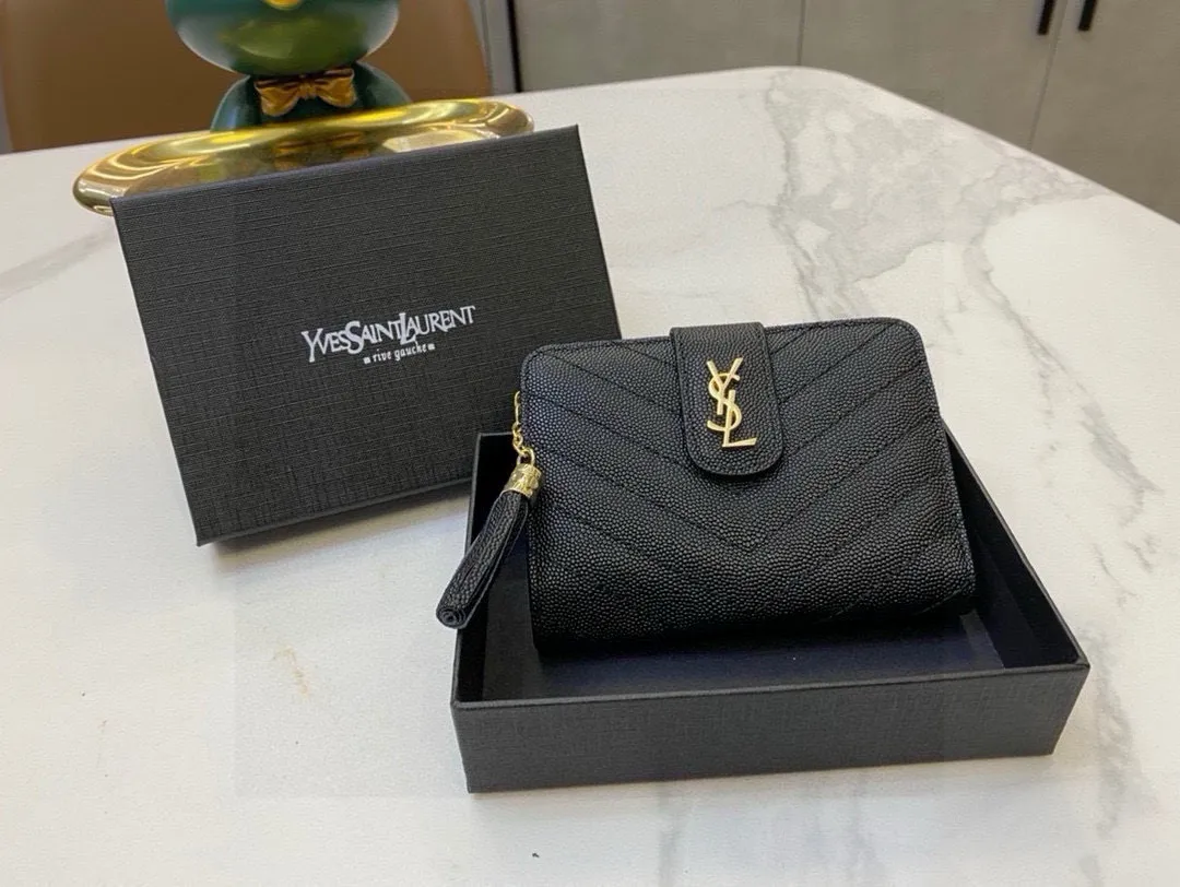 📢📢📢p95 6030圣罗兰 专柜🔥爆款 女士钱包 三折款 💕顶级牛皮 绣线 1:1原单品质 简单百搭 大容量 💕超级美哦 💥15 10