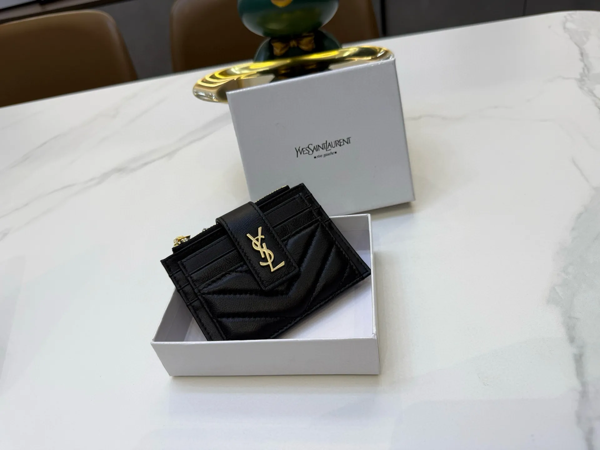 📢📢📢p85 6069 圣罗兰 专柜新款女士卡包💕原版帆布配顶级羊皮 原版质量做工 小身躯 大容量 👍 超级美哦