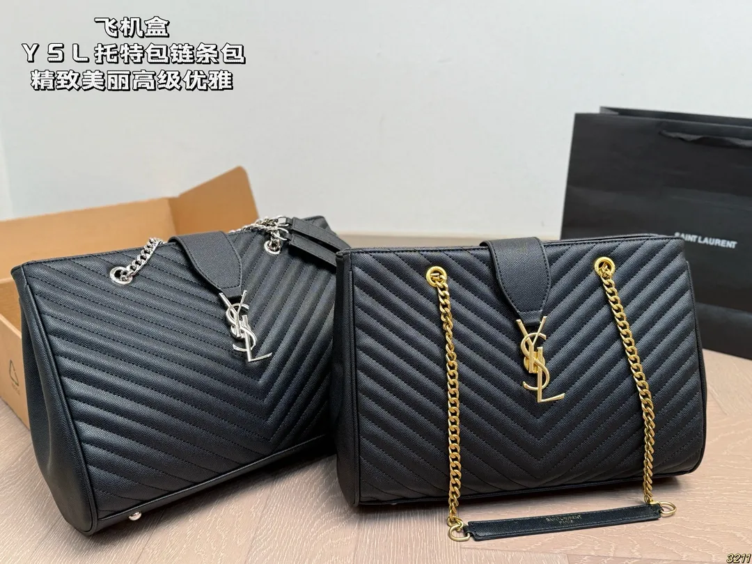 &yen;145飞机盒 圣罗兰YSL 托特包链条包 精致美丽 高级优雅 很好驾驭，不挑衣服，不挑季节 一年四季都可，可盐可甜 高个子小姐姐背，气质御姐范 小个子的小姐姐背，甜甜女孩一枚 尺寸34 24