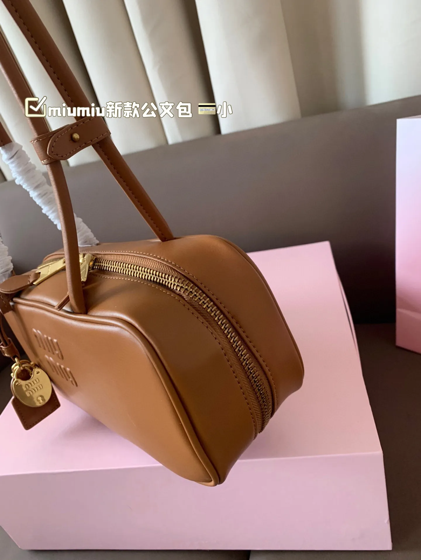 小P255 miumiu新款公文包 今年的风刮的太猛了 老多爆款了！ 这款的版型太受欢迎！ #miumiu 这一季不管是单肩包 #miumiu包 还是托特包都超级可爱！ 尺寸 大28*13