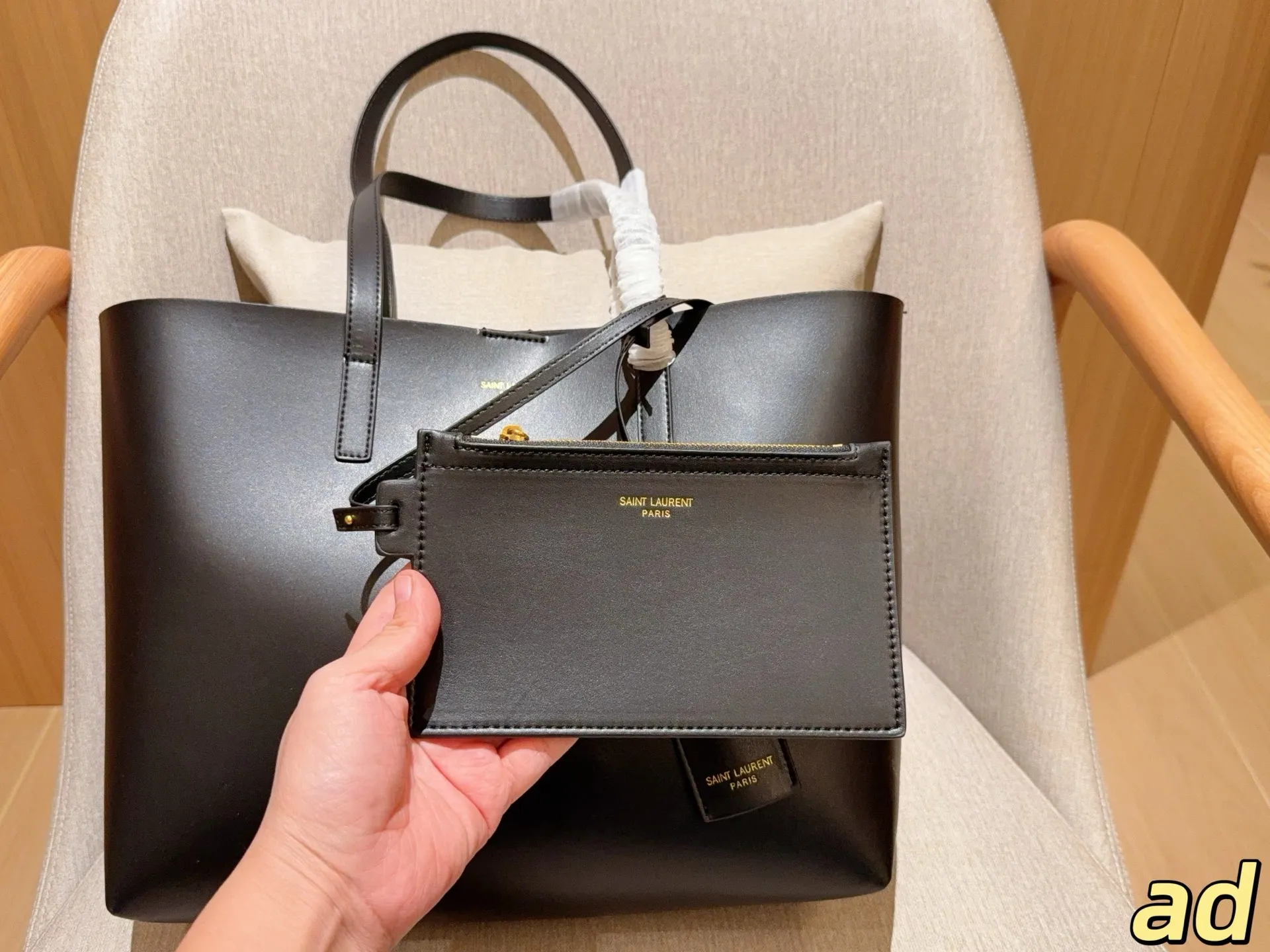 💰155 圣罗兰/Ysl Y家新品大托特tote/购物袋~容量超级大~ 尺寸:34×27×12 飞机箱✈️