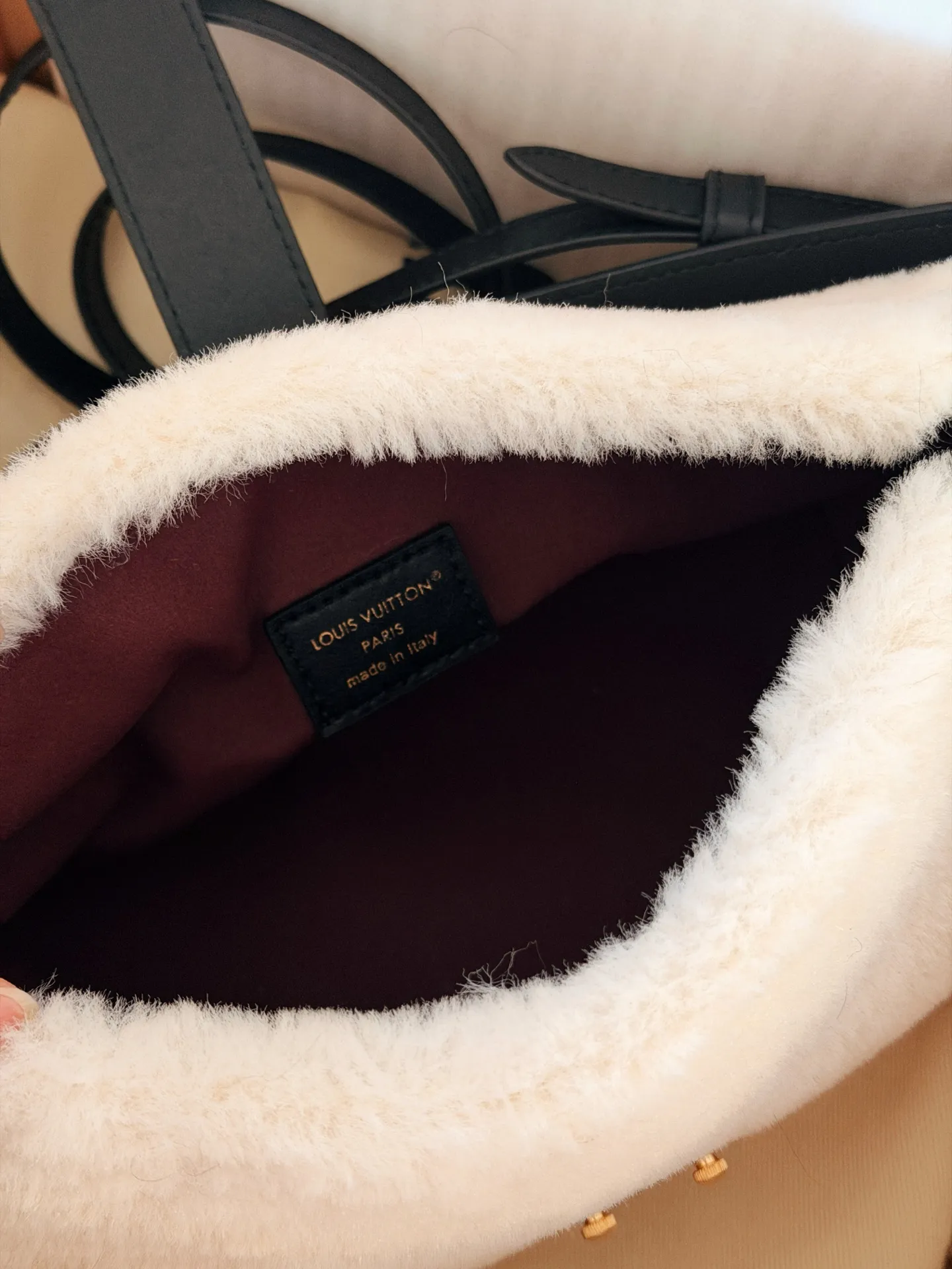 💰 180配盒 赠送挂件哦! size:21.5*12cm L家 新款MIA饺子包 小小饭盒包拿捏 奶呼呼的毛绒包 摸起来像抱着一团云朵, 老花皮拼接+金属扣设计复古又高级 还有可爱的花朵挂饰加持 冬天背它出门,保暖又吸睛哦!