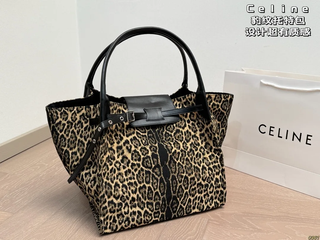 ¥200 赛琳Celine 豹纹托特包 设计超有质感 充满轻松休闲气息 尺寸:32 28 28