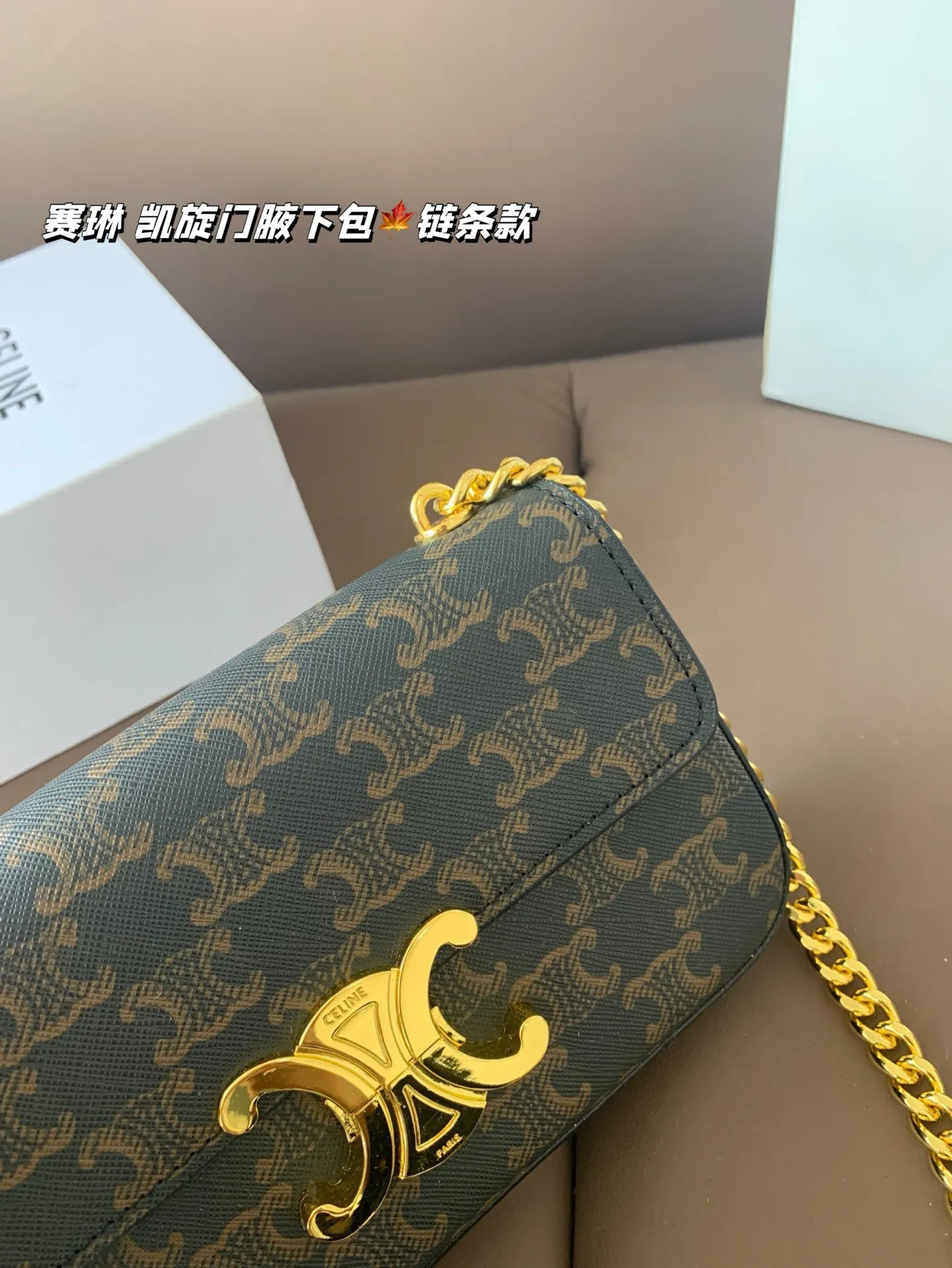 P140 赛琳 凯旋门腋下包(链条款) Celine满足日常所有需求 简直能装下整个世界 尺寸20*12折叠盒