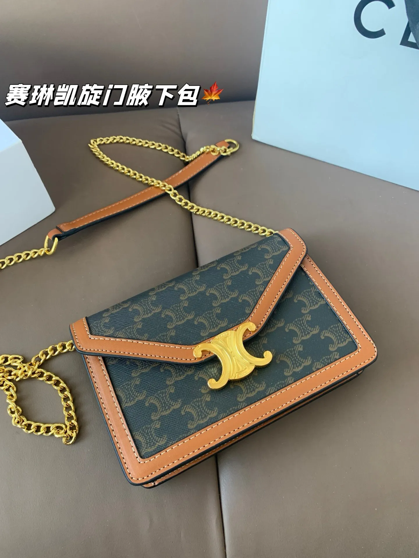 P135 CELIN.Triomphe 赛琳最新款凯旋门腋下包 随便穿什么搭配这个包都是高级风 尺寸19*13折叠盒