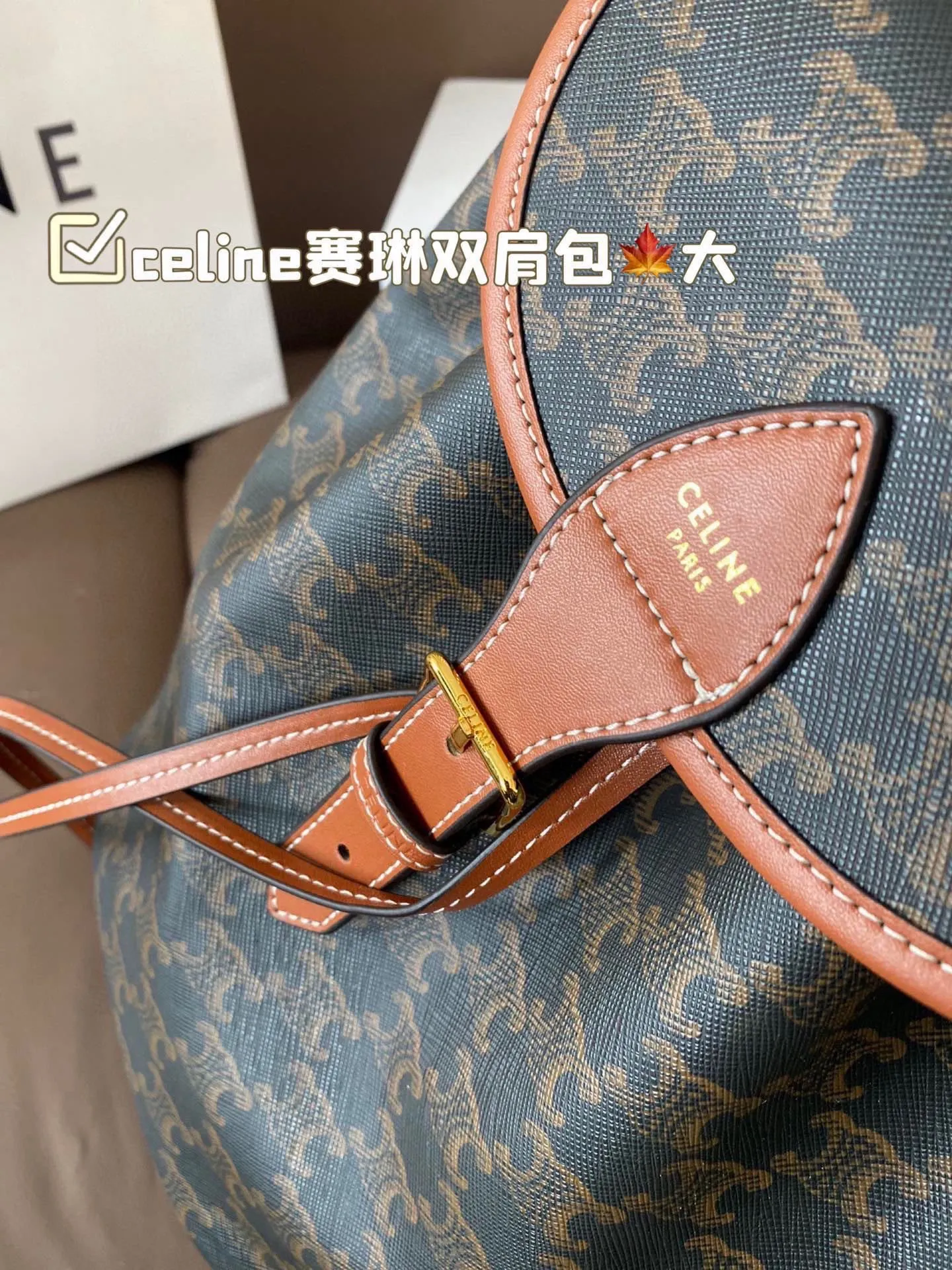 P160 配折叠盒子 赛琳双肩包 celine新品预告本命老花双肩包 释放双手！复古小巧 实用性设计肩带长度可调节容量满满经典学院风休闲日常 老花经典加持日常的优秀单品很有学识氛围的通勤自在的复古少女感 减龄青春又文气巴黎女孩的年轻单品 尺寸23*30