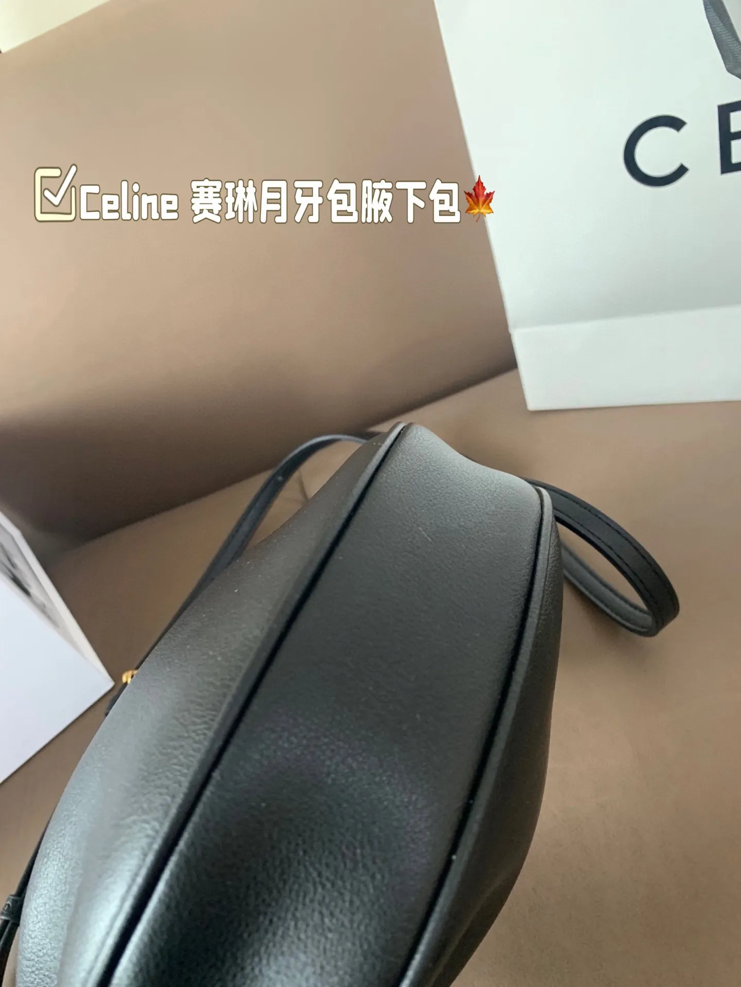 P150 size:22*15 Celine 赛琳最新款腋下包💕 小巧优雅的月牙🌙形轮廓， 上身都是休闲感，真的太🔥了！ 容量可以满足当下出门需求， 夏天很方便的一款，超百搭‼️
