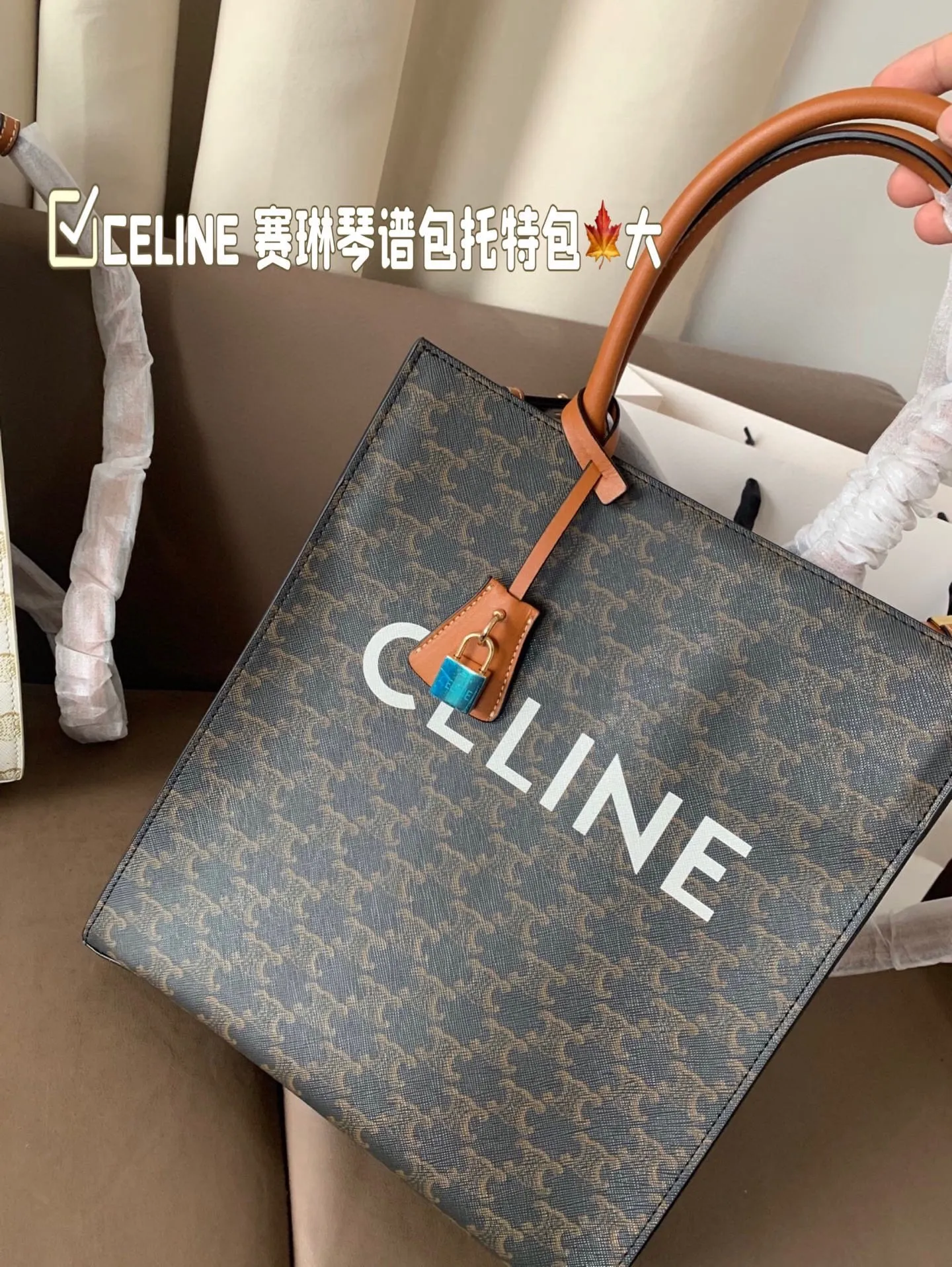 P130 大号(配盒) size:28×33 CELINE 赛琳老花琴谱包托特包💕 外形设计百看不厌,性价比超高✅ 摸起来质感超好,斜挎手拎都可爱! 性价比很高✅,背上就是可爱精❣️