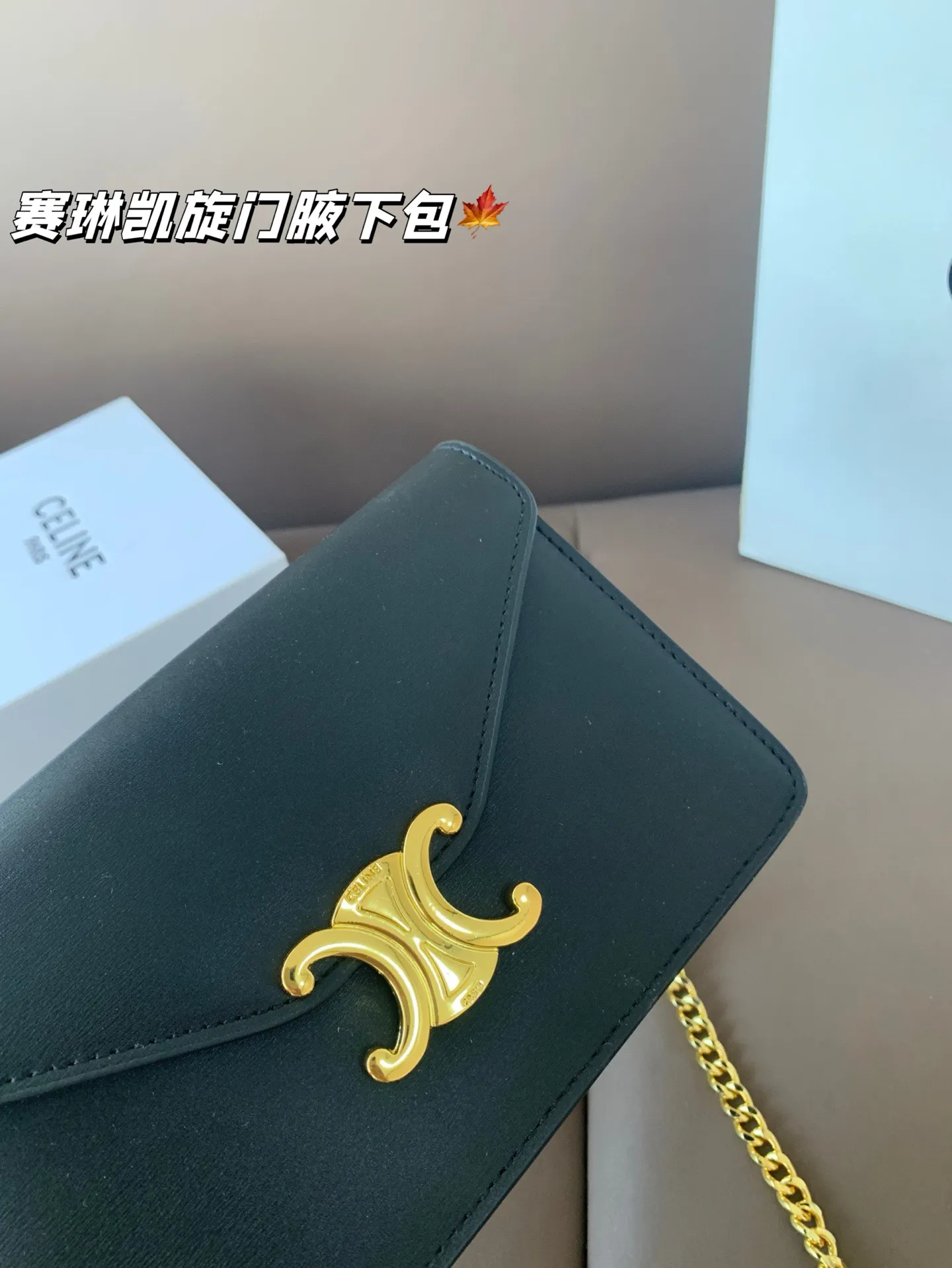 P135 CELIN.Triomphe 赛琳最新款凯旋门腋下包 随便穿什么搭配这个包都是高级风 尺寸19*13折叠盒