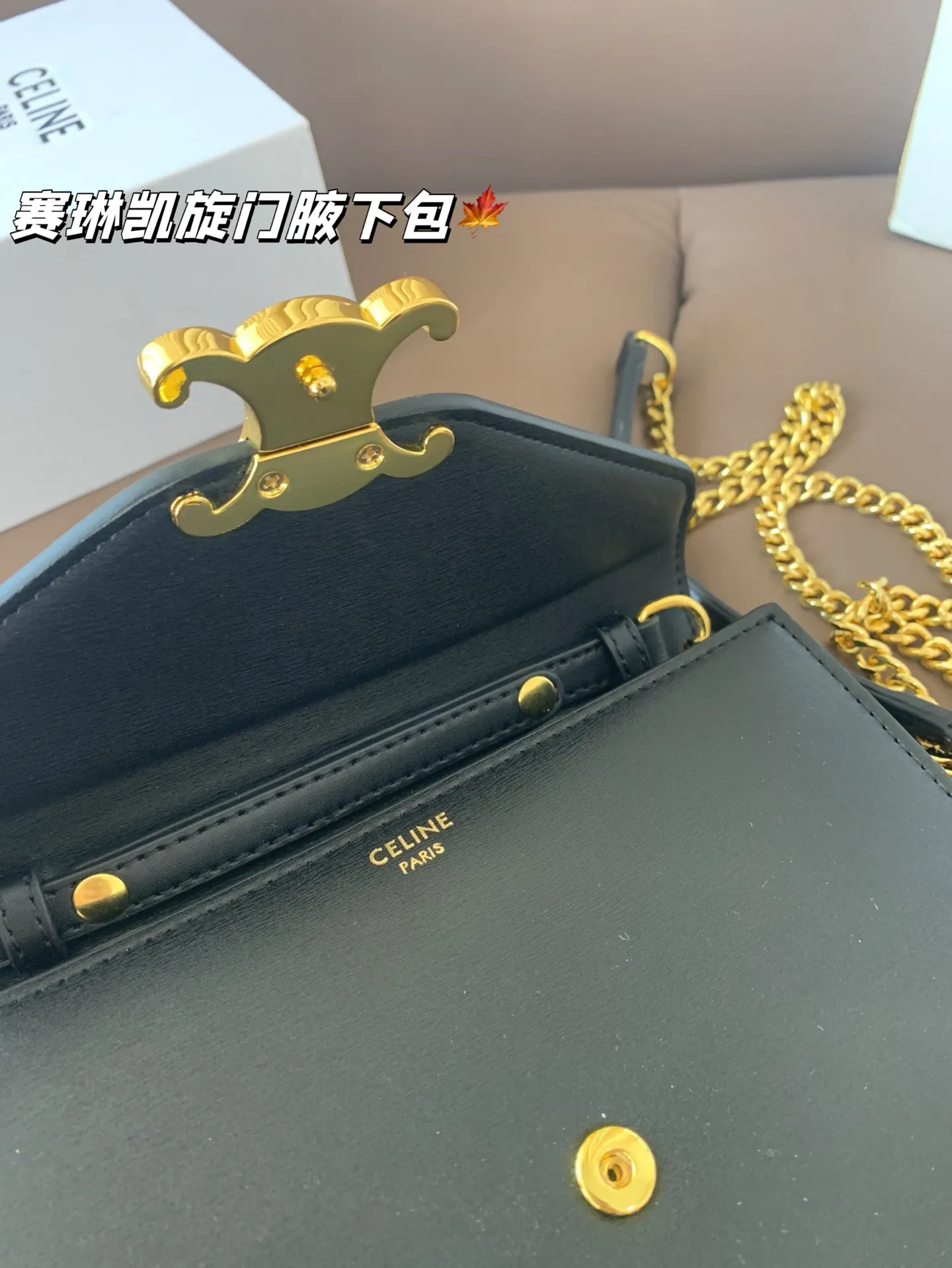 P135 CELIN.Triomphe 赛琳最新款凯旋门腋下包 随便穿什么搭配这个包都是高级风 尺寸19*13折叠盒