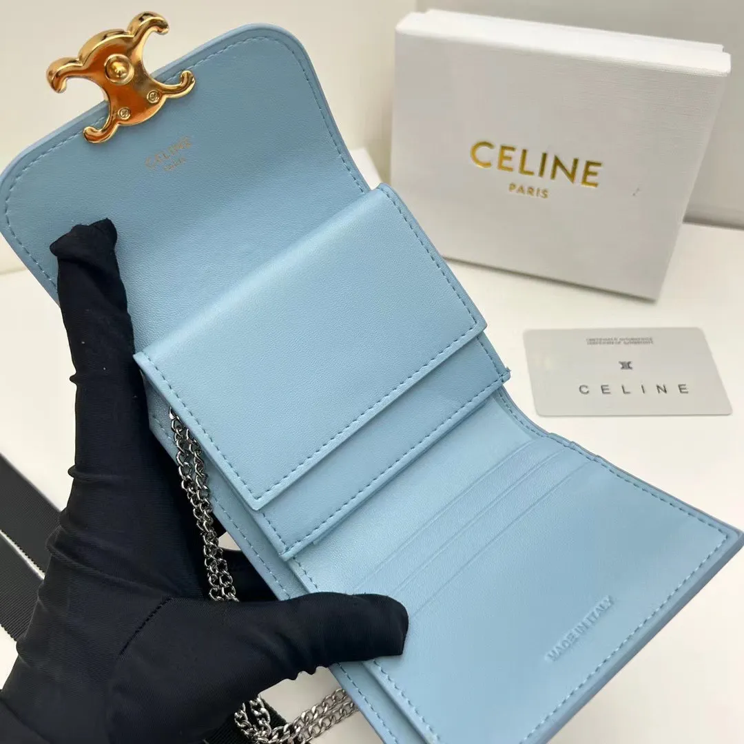 P100🎀Celine 10783 链条可拆卸🎀颜色 矿物灰 🎀尺寸 11*10*5🎀Celine凯旋门非常炫美的一个系列,专柜同步,采用头层牛皮,精致时尚!可以单肩背,也可做钱包使用,凹造型必备!