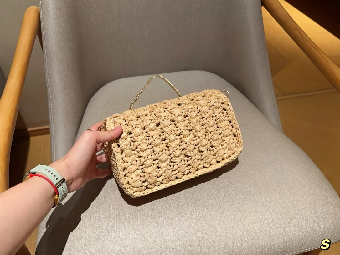 💰145 赛琳Celine 草编拉菲草编织镂空链条包 尺寸25×14×9 礼盒包装🎁