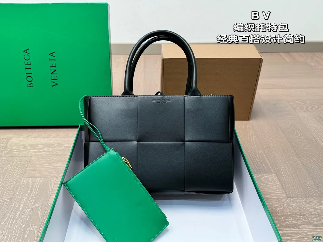 ¥160配盒 BV编织托特包(撞色款) 经典百搭的包包 时尚休闲 上身绝美 集美必备 尺寸33 22
