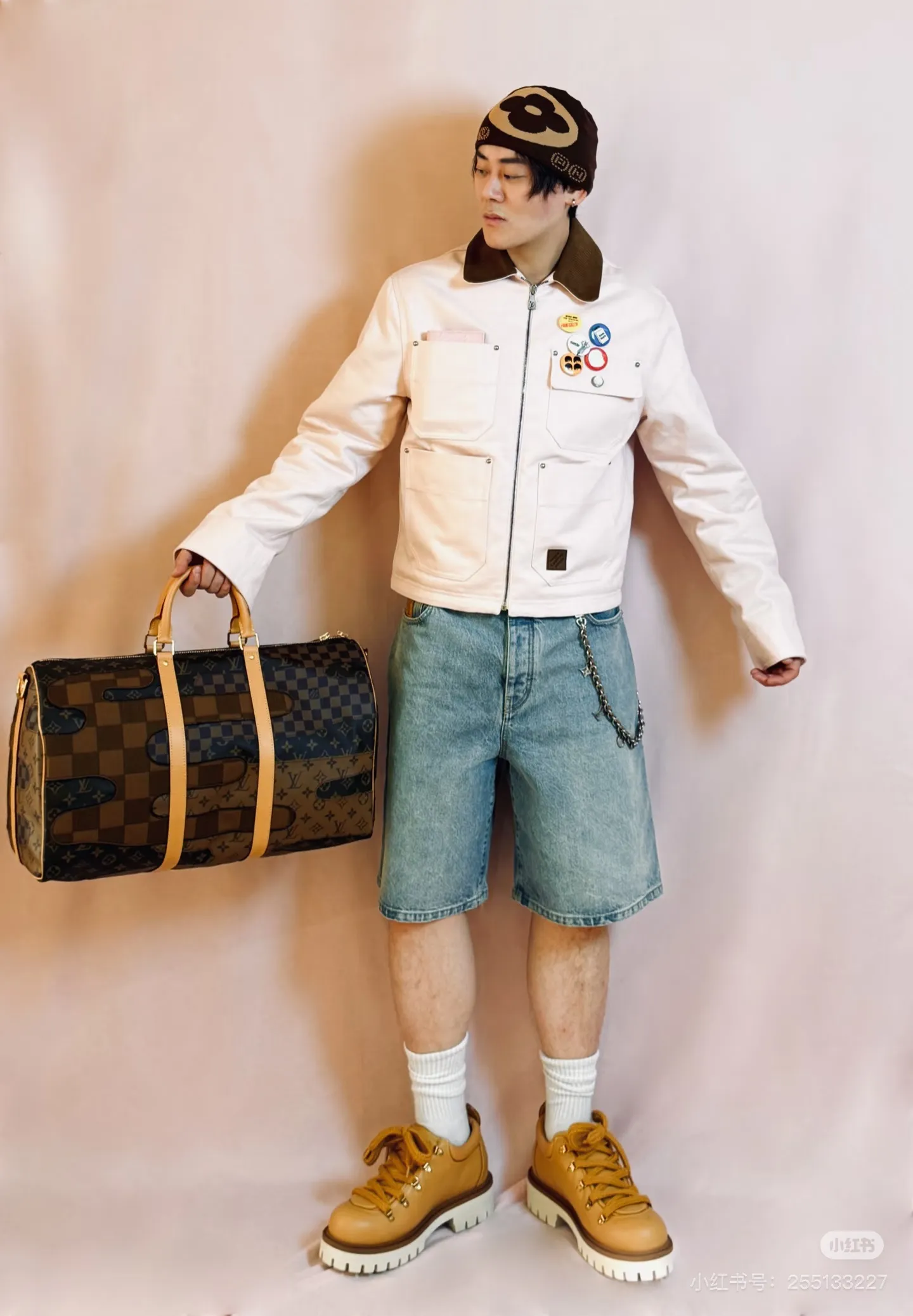 &yen;205 LV&NIGO联名系列 LVKeepall 新款旅行袋大容量 度假旅行必备 时尚达人必备单品之一 实物绝对惊艳到你 尺寸50 29