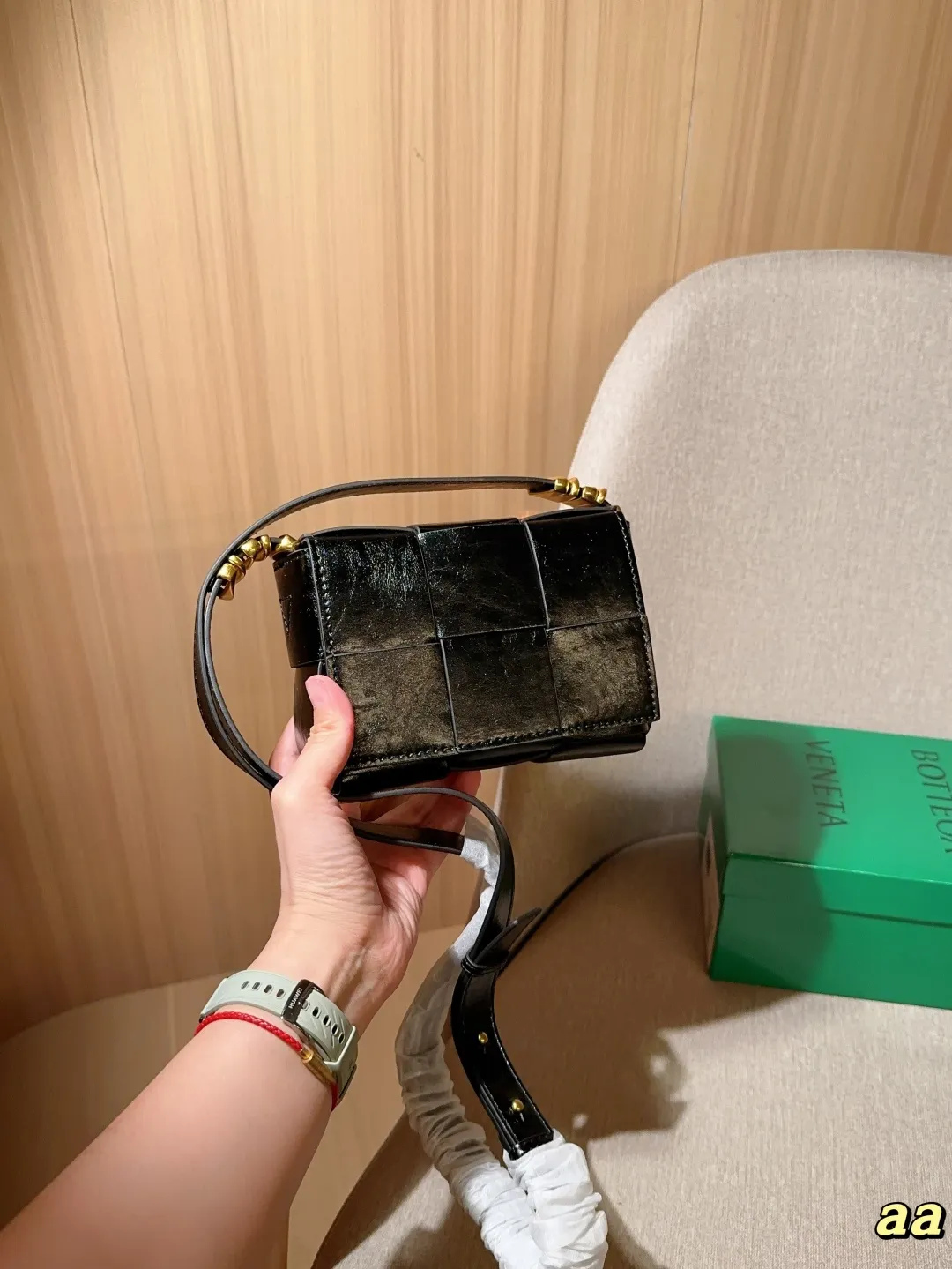 💰145 Bv蝶葆家 mini编织包6格小方包～单肩斜挎包～ 尺寸18&times;12&times;6 礼盒包装🎁