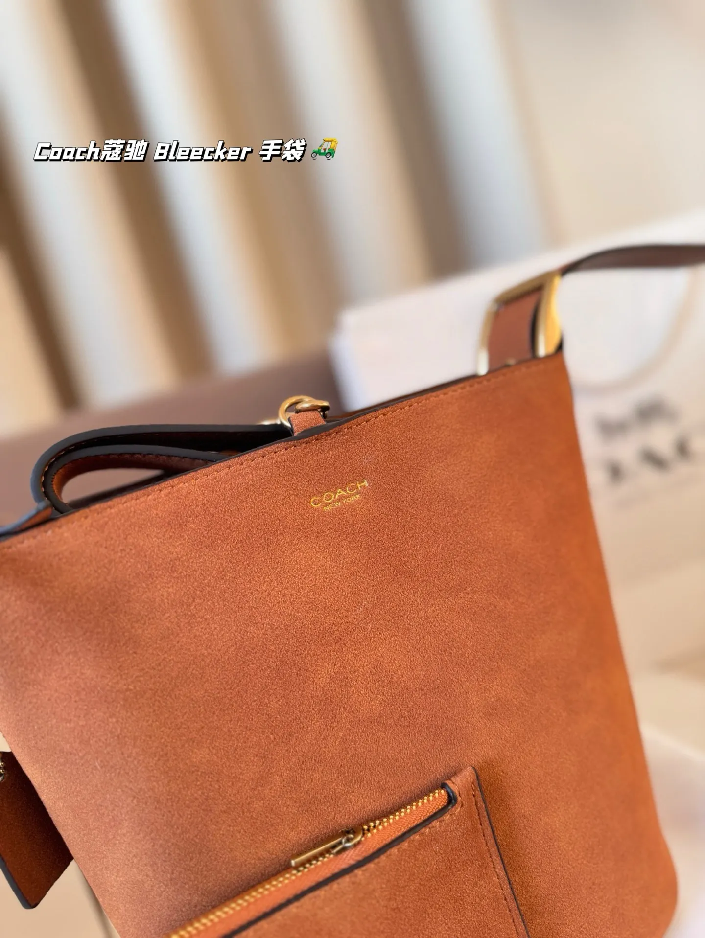 P155 Coach蔻驰｜ Bleecker 手袋 背上 Coach Bleecker手袋超柔软鞣制皮革质感满满简约百搭还什么都能装下 上班通勤也要处处保持时髦愈 尺寸 20*22