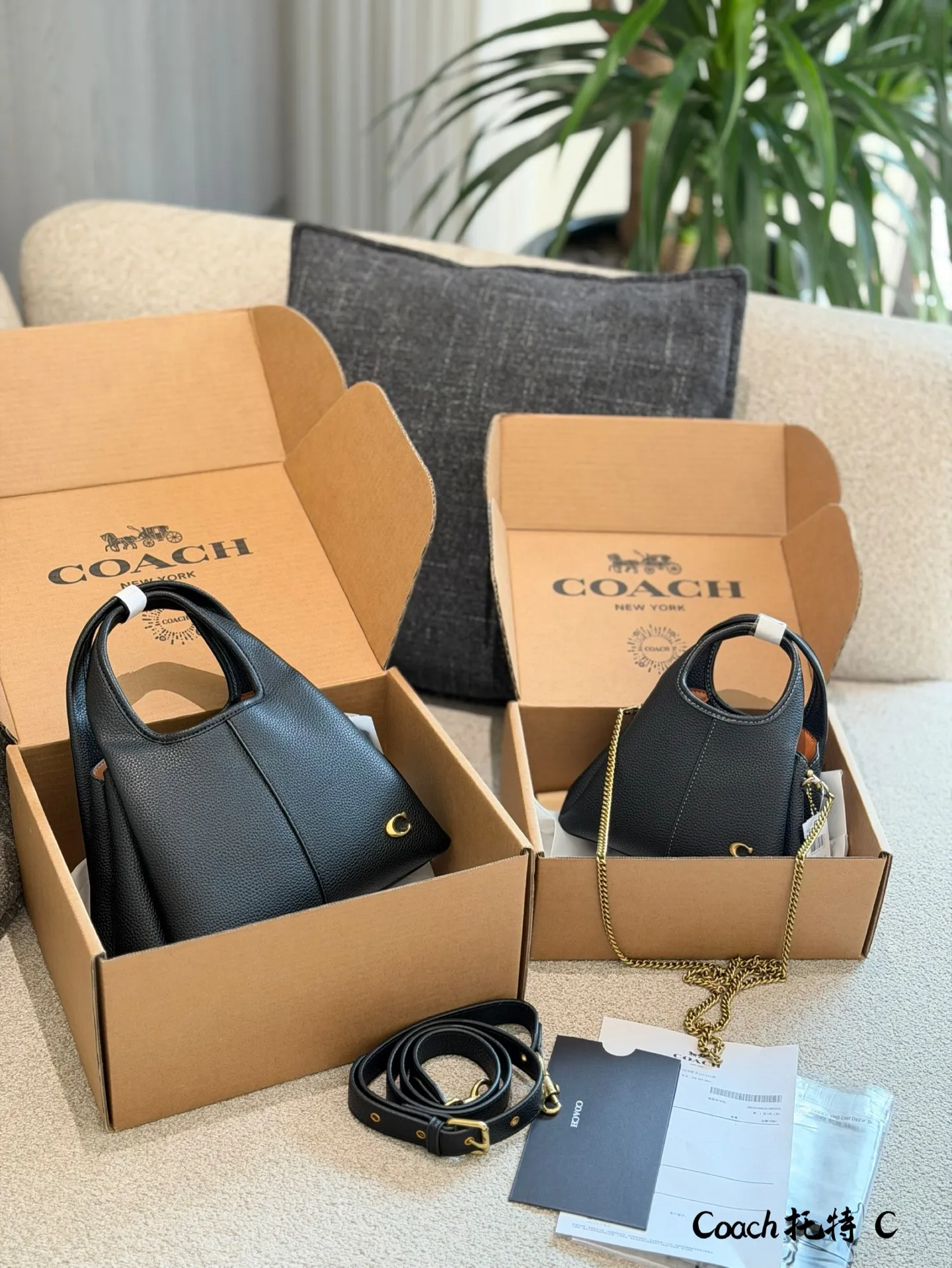 p165p180 COACH LANA 23号单肩包 👜COACH LANA 23号单肩包,荔枝纹头层牛皮,手感柔软耐用,浅灰调超百搭,通勤休闲都能轻松驾驭✨。23cm16cm 小巧尺寸,手提斜挎随心切换,内部隔层方便收纳手机、钥匙、口红等日常小物。金色C字Logo点缀,低调又有辨识度,简约优雅风格,秋冬大衣、针织衫都能轻松搭配,实用又时髦!