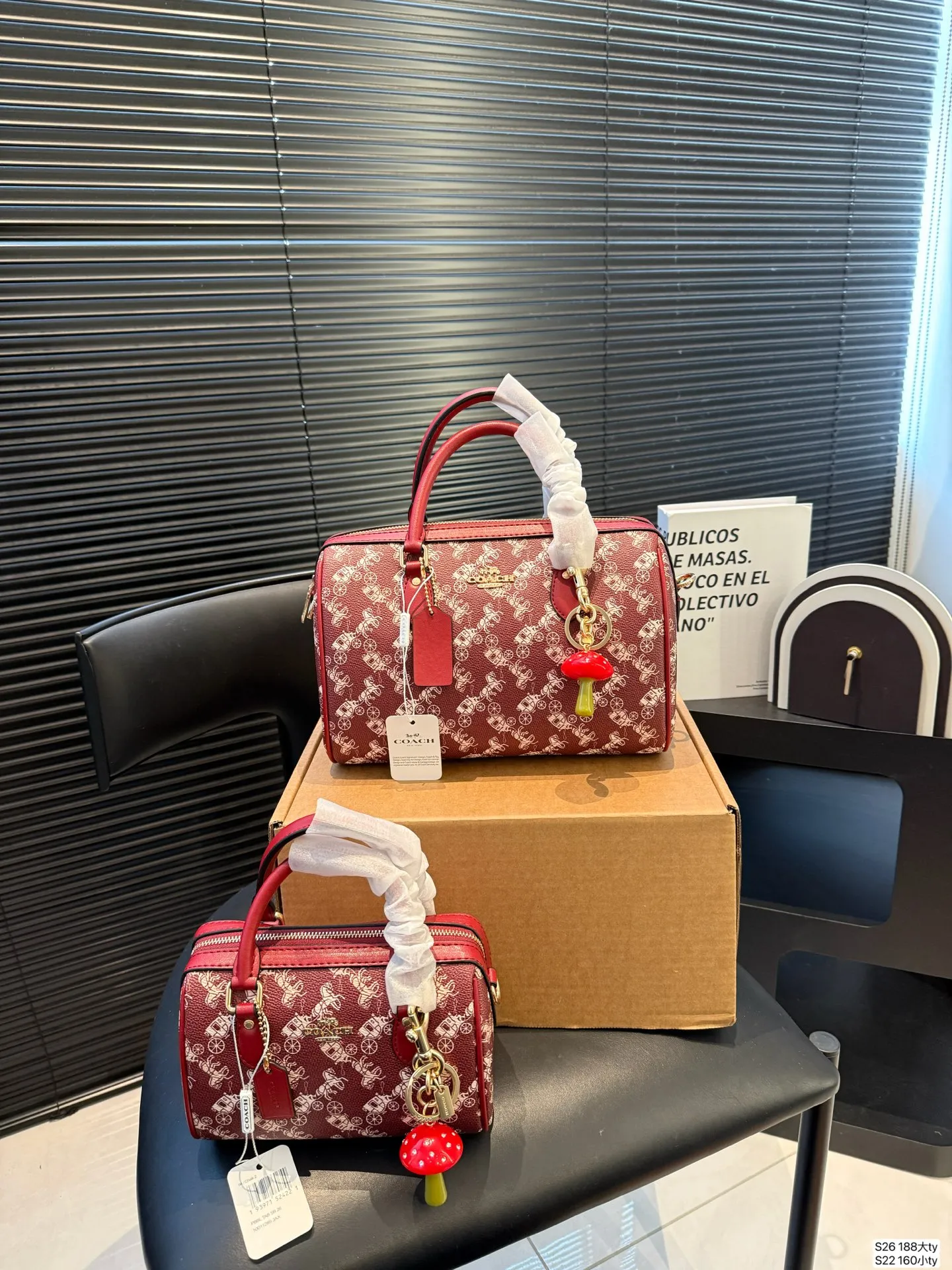 大号P180 小号P160 配盒子 COACH 2026 款 1月🆕可爱起来真的是没边🎀 让我们一起给生活，一点&ldquo;颜色&rdquo;瞧瞧[耶R] 在非黑即白的都市背景下，手袋是跳跃的一抹彩虹，为生活增添了彩色的调和剂❤️ 尺寸大号25 17 小号17 12 货号大号188 小号160