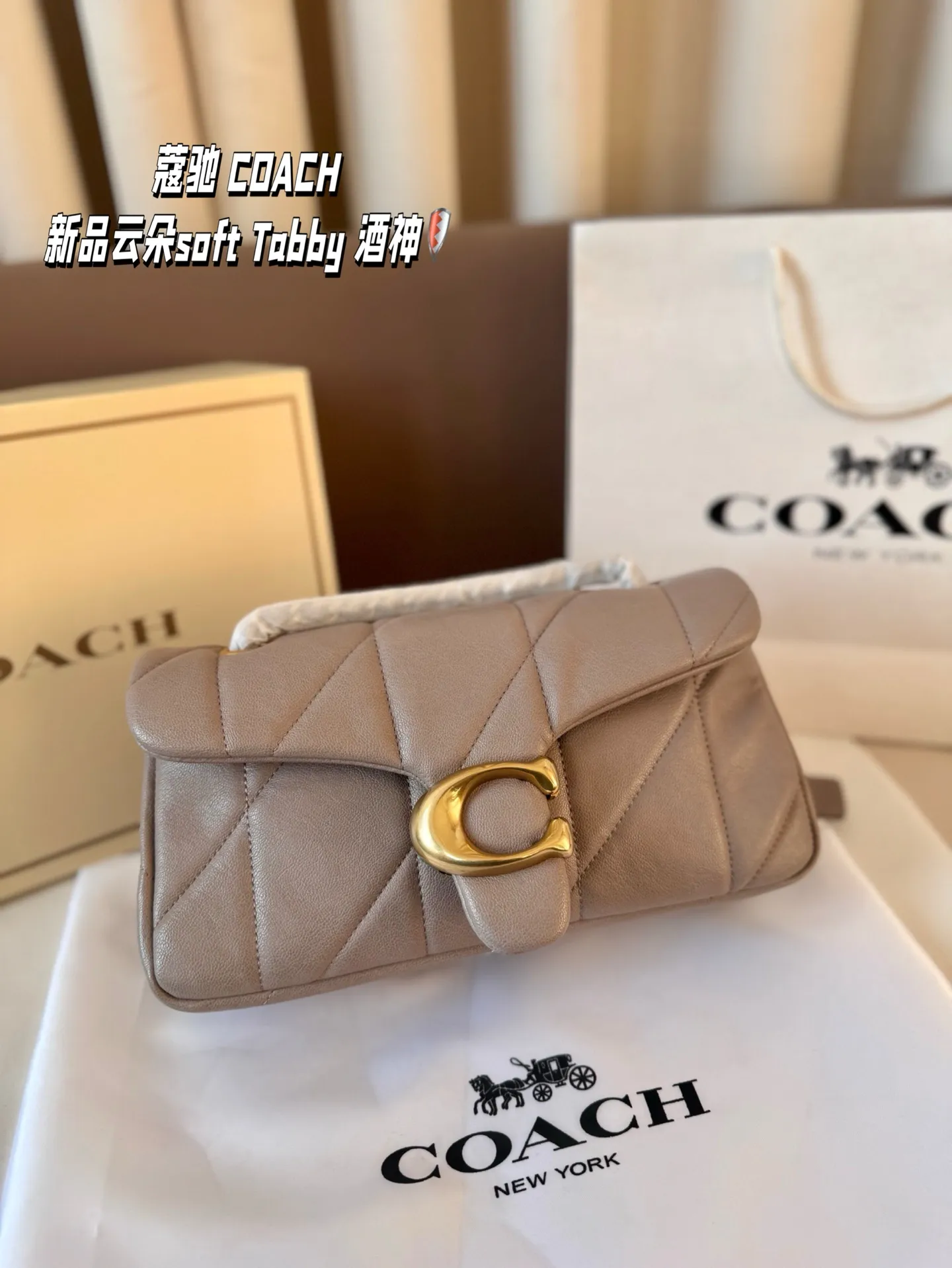 P190 尺寸26*15折叠盒 蔻驰 COACH 新品云朵soft Tabby 酒神 经典永不过时的款式哦！