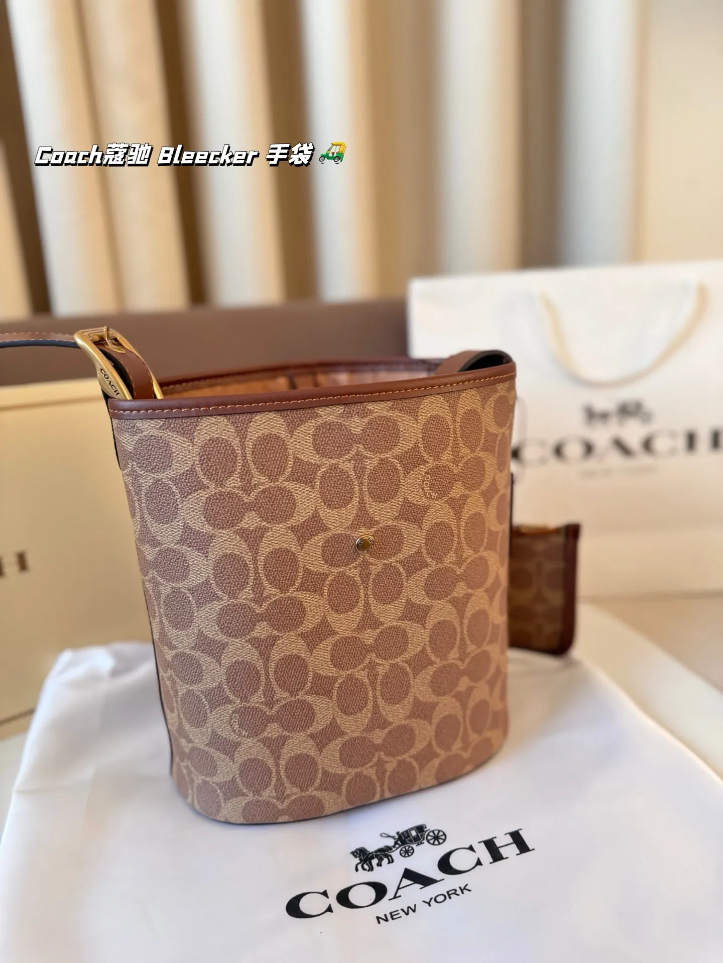 P155 Coach蔻驰｜ Bleecker 手袋 背上 Coach Bleecker手袋超柔软鞣制皮革质感满满简约百搭还什么都能装下 上班通勤也要处处保持时髦愈 尺寸 20*22