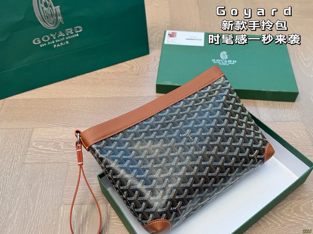 ¥140配盒 戈雅Goyard 手拿包 时髦感一秒来袭 是美女们喜欢的调调~ 尺寸25 20
