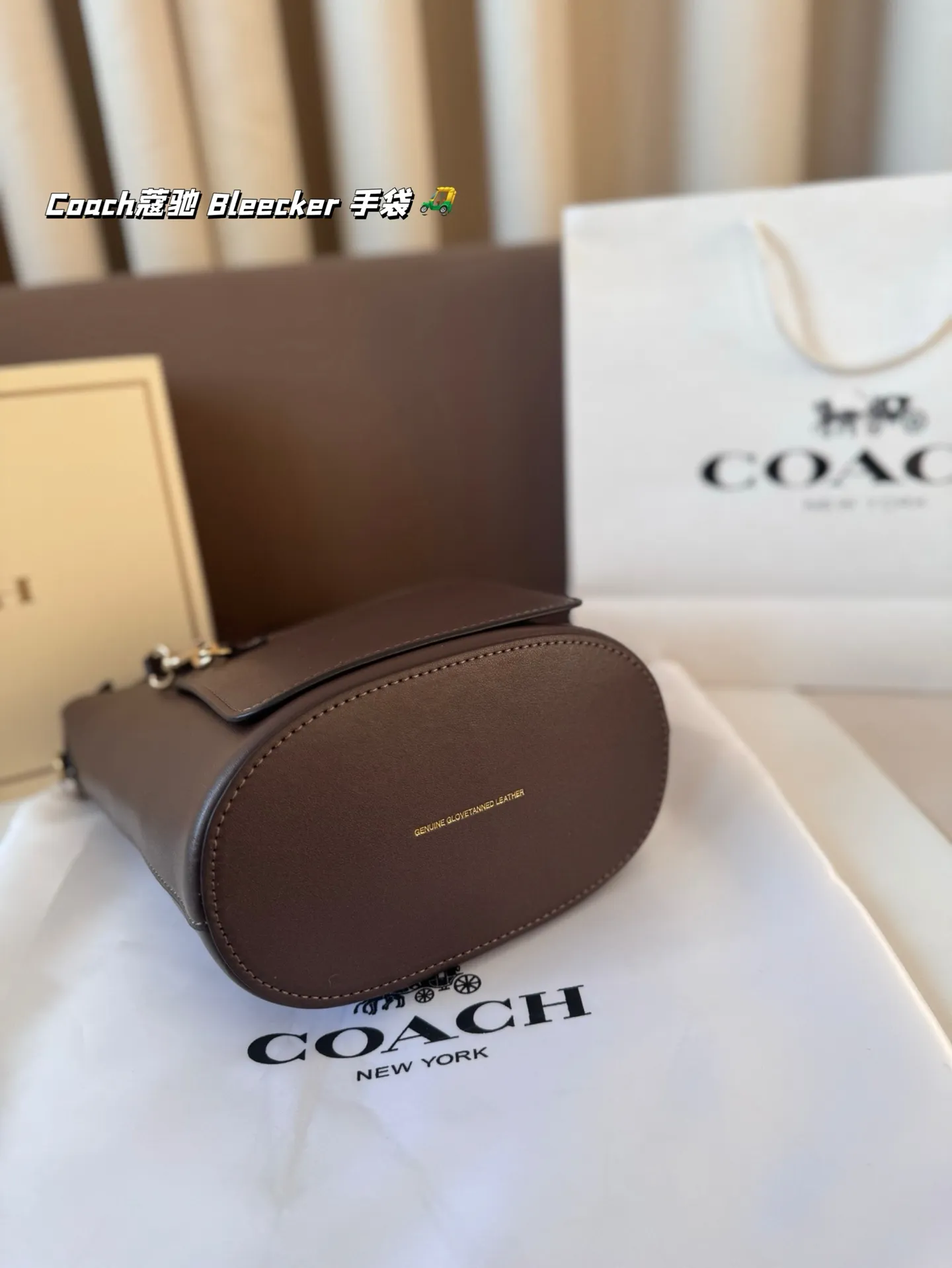 P155 Coach蔻驰｜ Bleecker 手袋 背上 Coach Bleecker手袋超柔软鞣制皮革质感满满简约百搭还什么都能装下 上班通勤也要处处保持时髦愈 尺寸 20*22