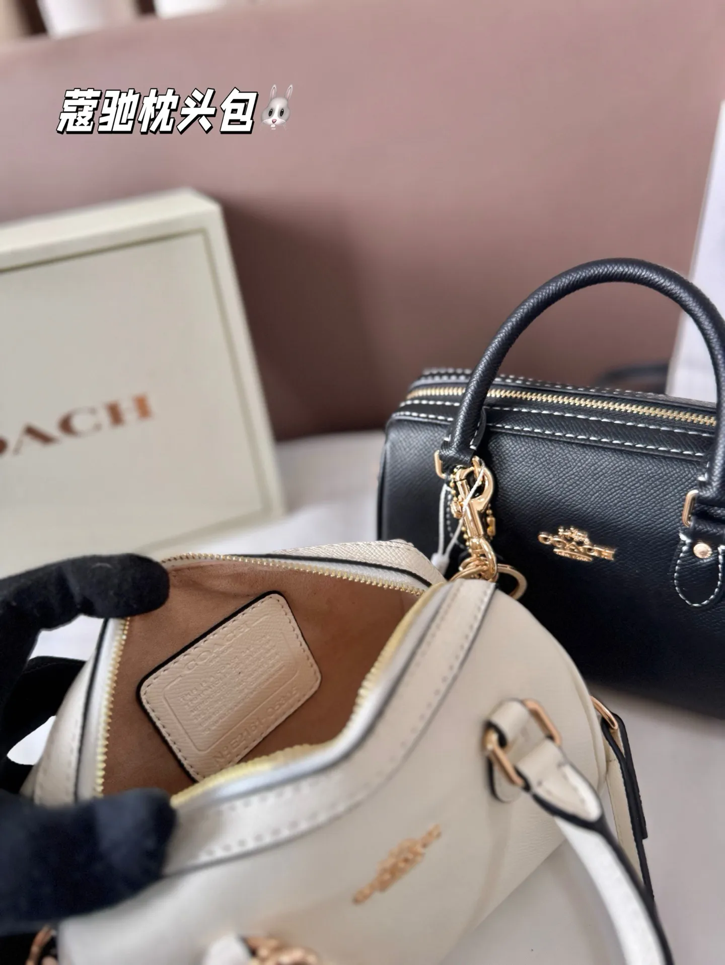 P145 配盒子 蔻驰枕头包出货 专柜同步 最新款 ❤️❤️🔥超级实用的款式 手提 斜挎多用款 原版电镀五金带logo 超级大牌 ‼️时尚百搭款式 不挑年龄段 喜欢的抓紧自留啦 尺寸：18*13