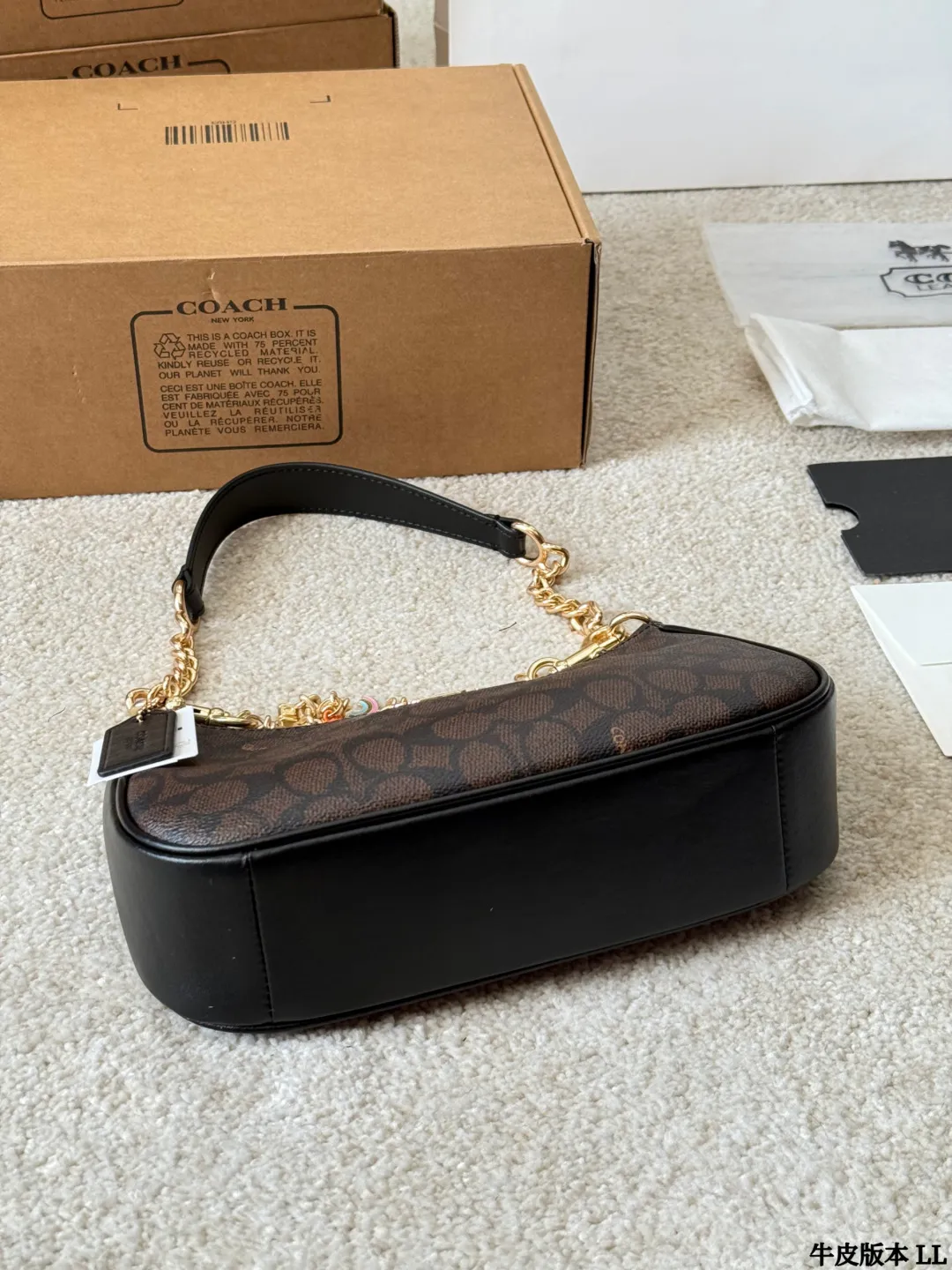 牛皮版本 p145 COACH 蔻驰 teri 腋下包 Coach蔻驰最热的腋下包上身来了 Teri系列最热腋下包 大麻将包的升级款，浅色特别好配衣服 整个就是气质和时尚的化身～不压个子而且好看 配色很潮，大小刚好挺合适 #蔻驰COACH 尺寸24 15cm