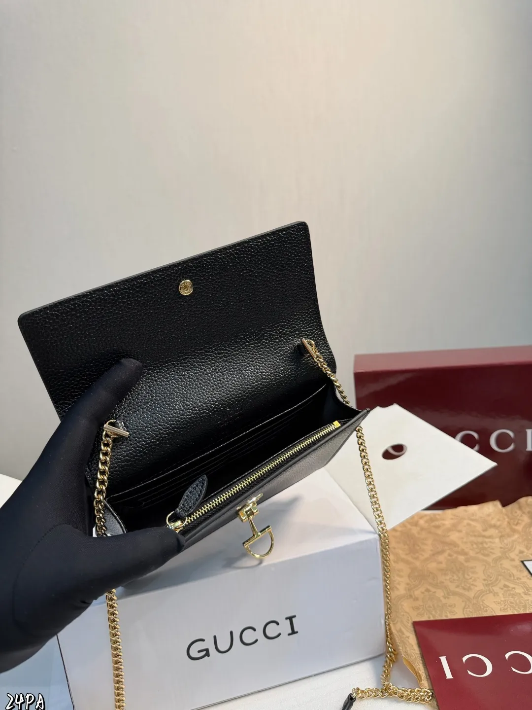 ❤️p155（礼盒包装）❤️ GUCCI｜Half horsebit爆款半马衔扣 新款woc链条包 链条可拆卸 可做手包 钱包 百搭小包包推荐✔️ 尺寸20*12cm