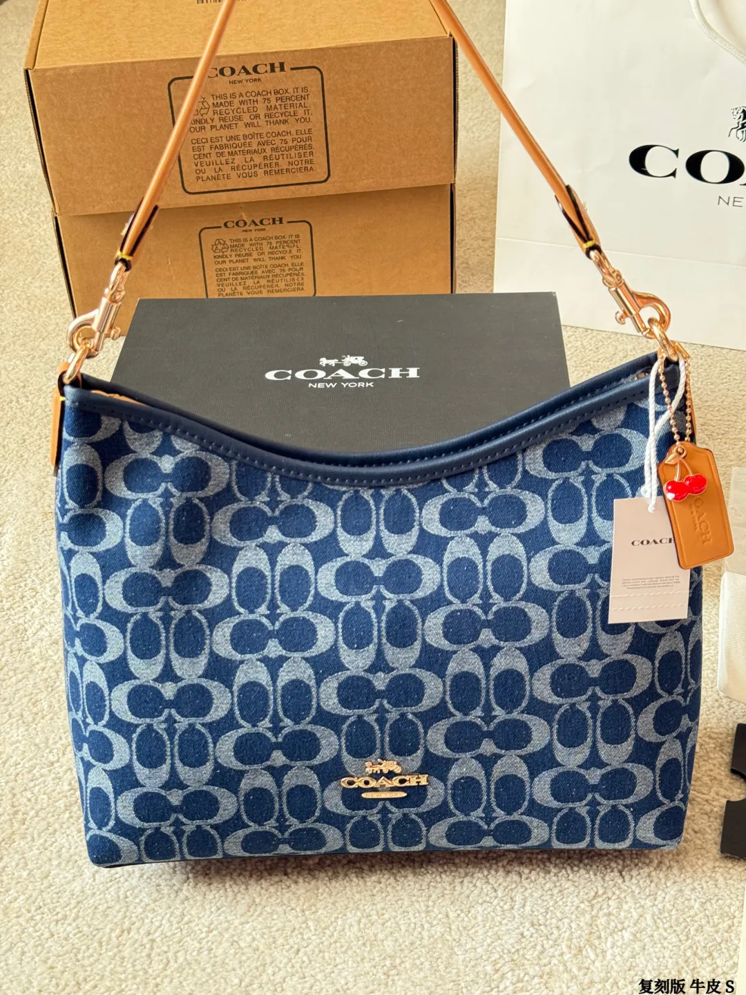升级版 牛皮 p195 COACH 新品！Laurel 流浪包 蔻驰经典的月亮包，比腋下包容量要大一点 尺寸25cm