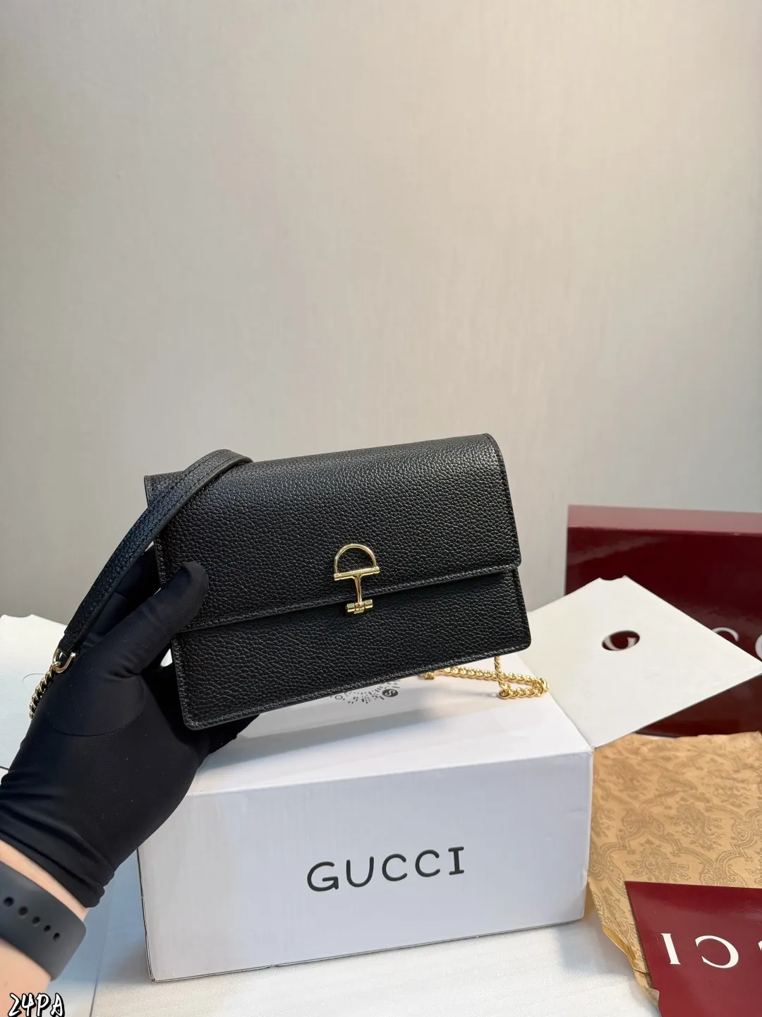 ❤️p155(礼盒包装)❤️ GUCCI|Half horsebit爆款半马衔扣 新款woc链条包 链条可拆卸 可做手包 钱包 百搭小包包推荐✔️ 尺寸20*12cm