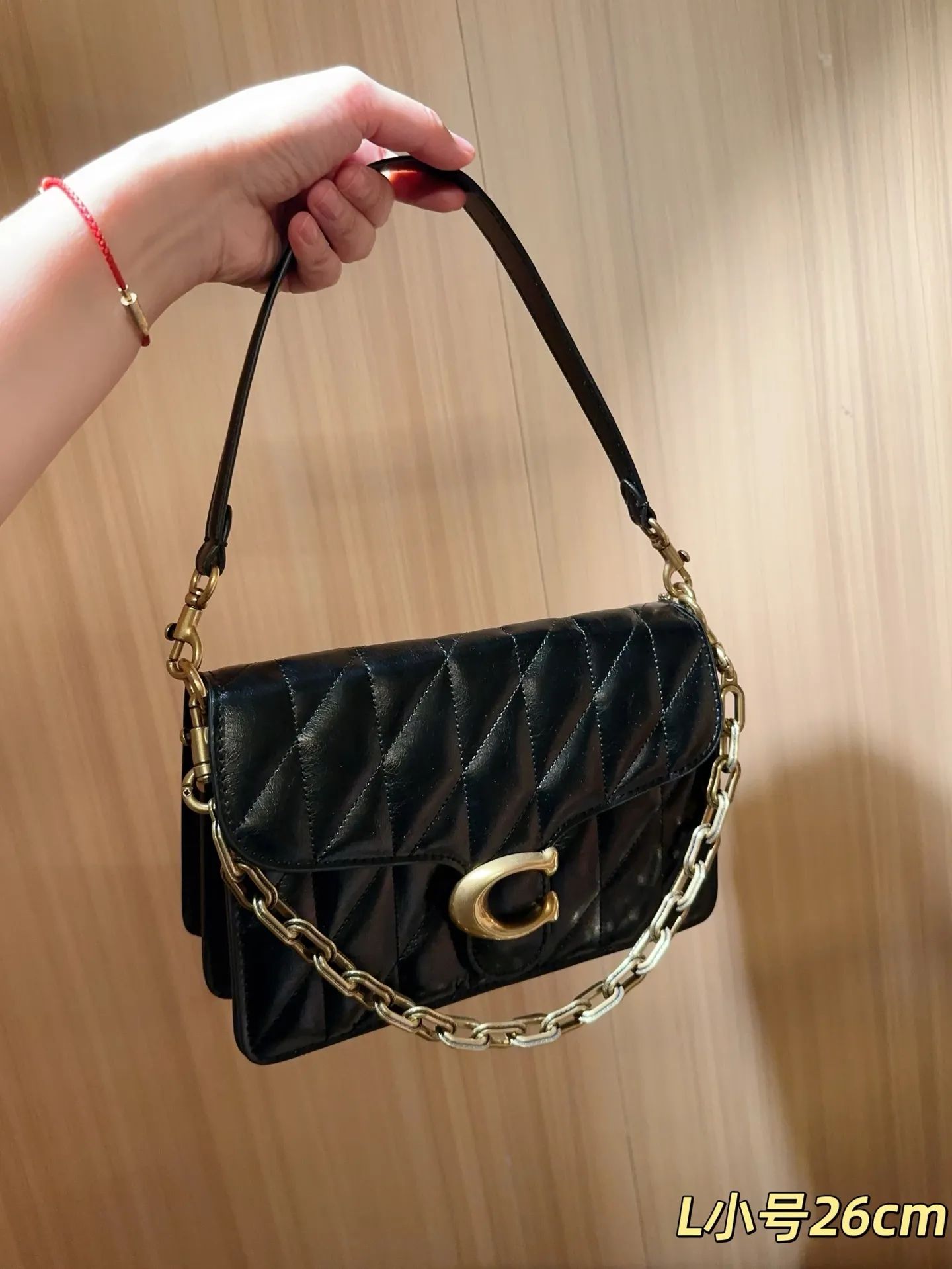 💰215 小号 蔻驰coach 新品油蜡皮chain tabby26酒神包 尺寸26cm 礼盒包装🎁