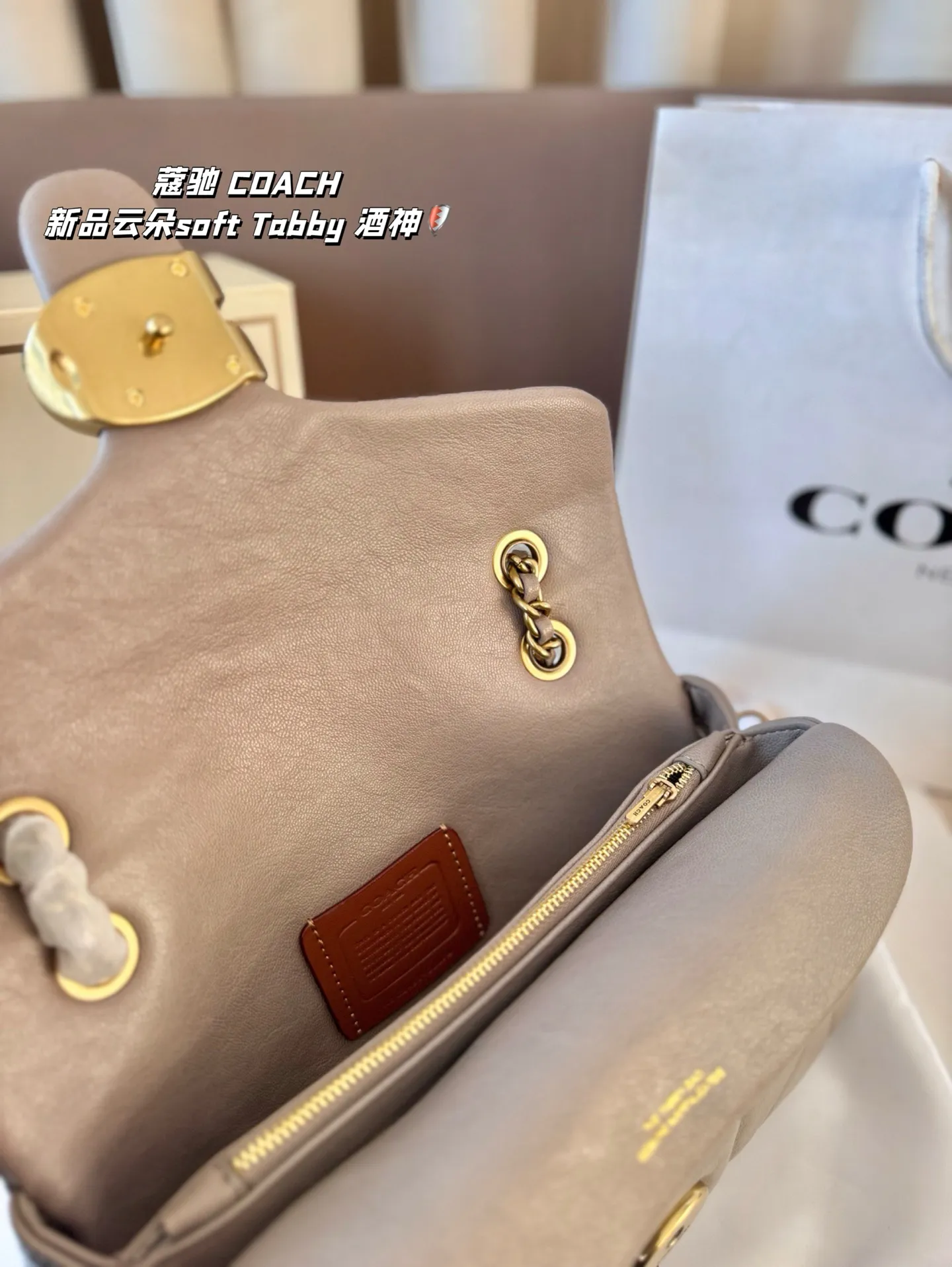 P190 尺寸26*15折叠盒 蔻驰 COACH 新品云朵soft Tabby 酒神 经典永不过时的款式哦!