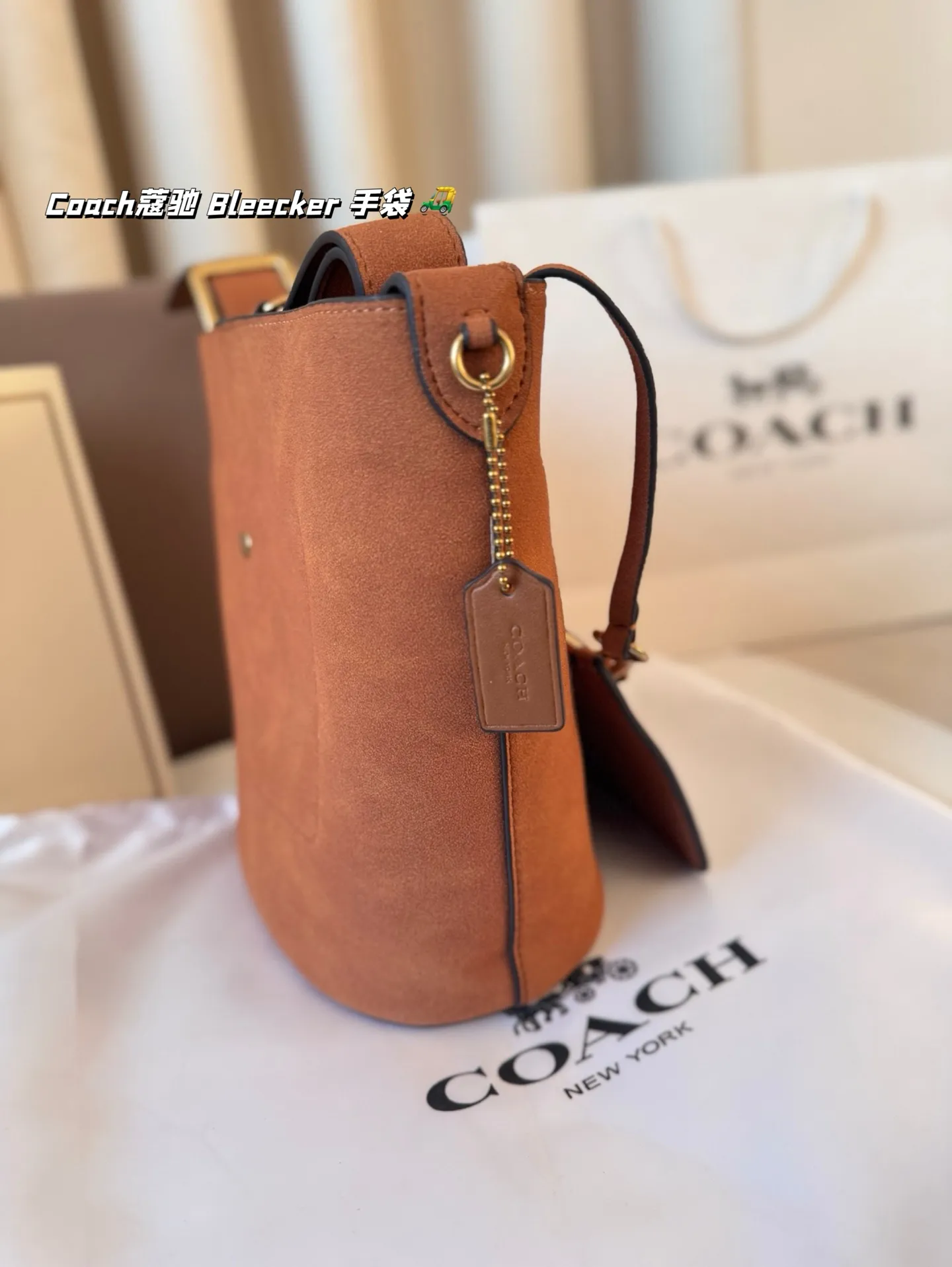 P155 Coach蔻驰｜ Bleecker 手袋 背上 Coach Bleecker手袋超柔软鞣制皮革质感满满简约百搭还什么都能装下 上班通勤也要处处保持时髦愈 尺寸 20*22