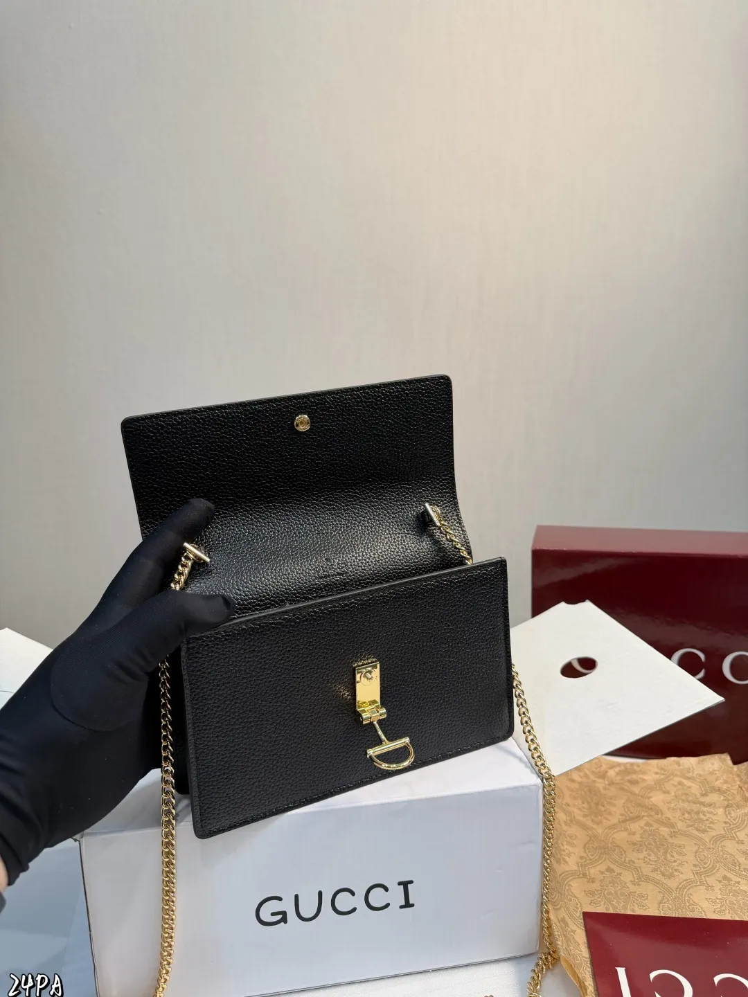 ❤️p155(礼盒包装)❤️ GUCCI|Half horsebit爆款半马衔扣 新款woc链条包 链条可拆卸 可做手包 钱包 百搭小包包推荐✔️ 尺寸20*12cm