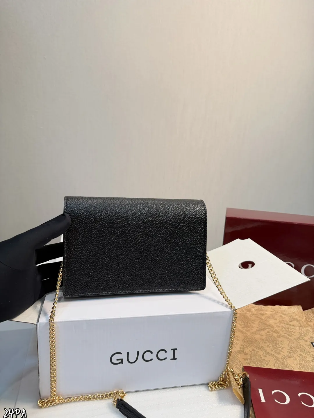 ❤️p155（礼盒包装）❤️ GUCCI｜Half horsebit爆款半马衔扣 新款woc链条包 链条可拆卸 可做手包 钱包 百搭小包包推荐✔️ 尺寸20*12cm