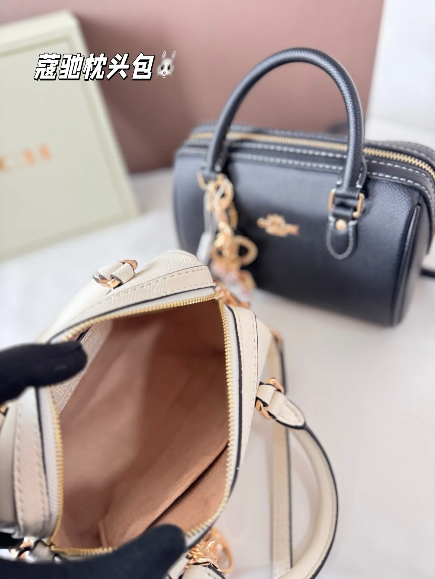 P145 配盒子 蔻驰枕头包出货 专柜同步 最新款 ❤️❤️🔥超级实用的款式 手提 斜挎多用款 原版电镀五金带logo 超级大牌 ‼️时尚百搭款式 不挑年龄段 喜欢的抓紧自留啦 尺寸:18*13