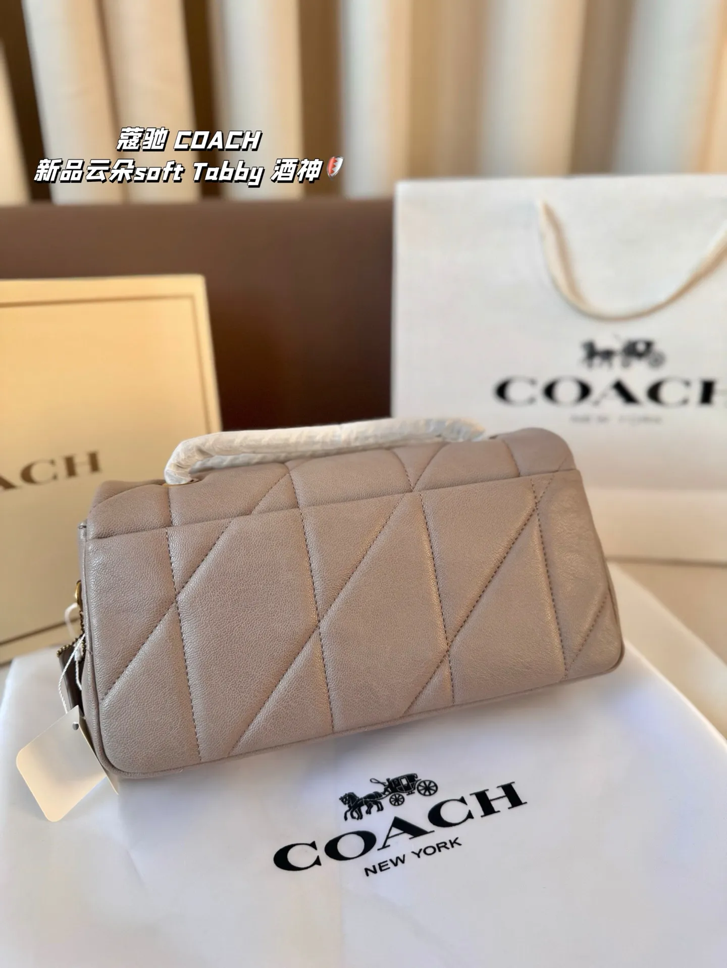 P190 尺寸26*15折叠盒 蔻驰 COACH 新品云朵soft Tabby 酒神 经典永不过时的款式哦!