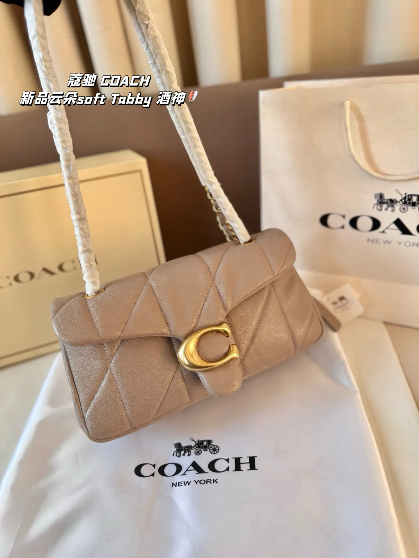 P190 尺寸26*15折叠盒 蔻驰 COACH 新品云朵soft Tabby 酒神 经典永不过时的款式哦!