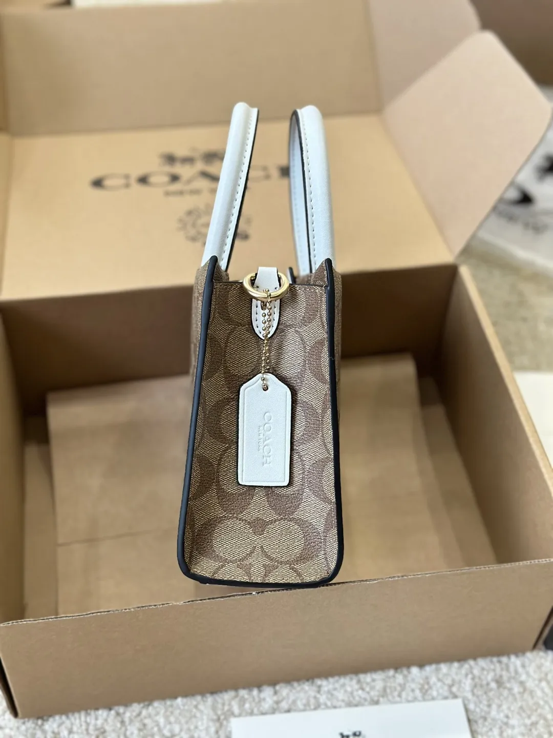 复刻版 牛皮 p160 COACH |琴谱包 Minically Minically 真的是好看又平价的琴谱包！妥妥的 Celine 平替 有多火也不想再多过赘述 这个最经典的卡其logo居然很少人po图！!！ 颜值真的很高呀 感觉这个颜色会比深色来说，各个季节都适合，又抗造又百搭 手提，斜背都挺好看的，容量也是可以放下手机，钱包 充电宝的 Q蔻驰 COACH 蔻驰女包 CALLY系列 单肩包手拎包斜挎包 尺寸16.5 17cm