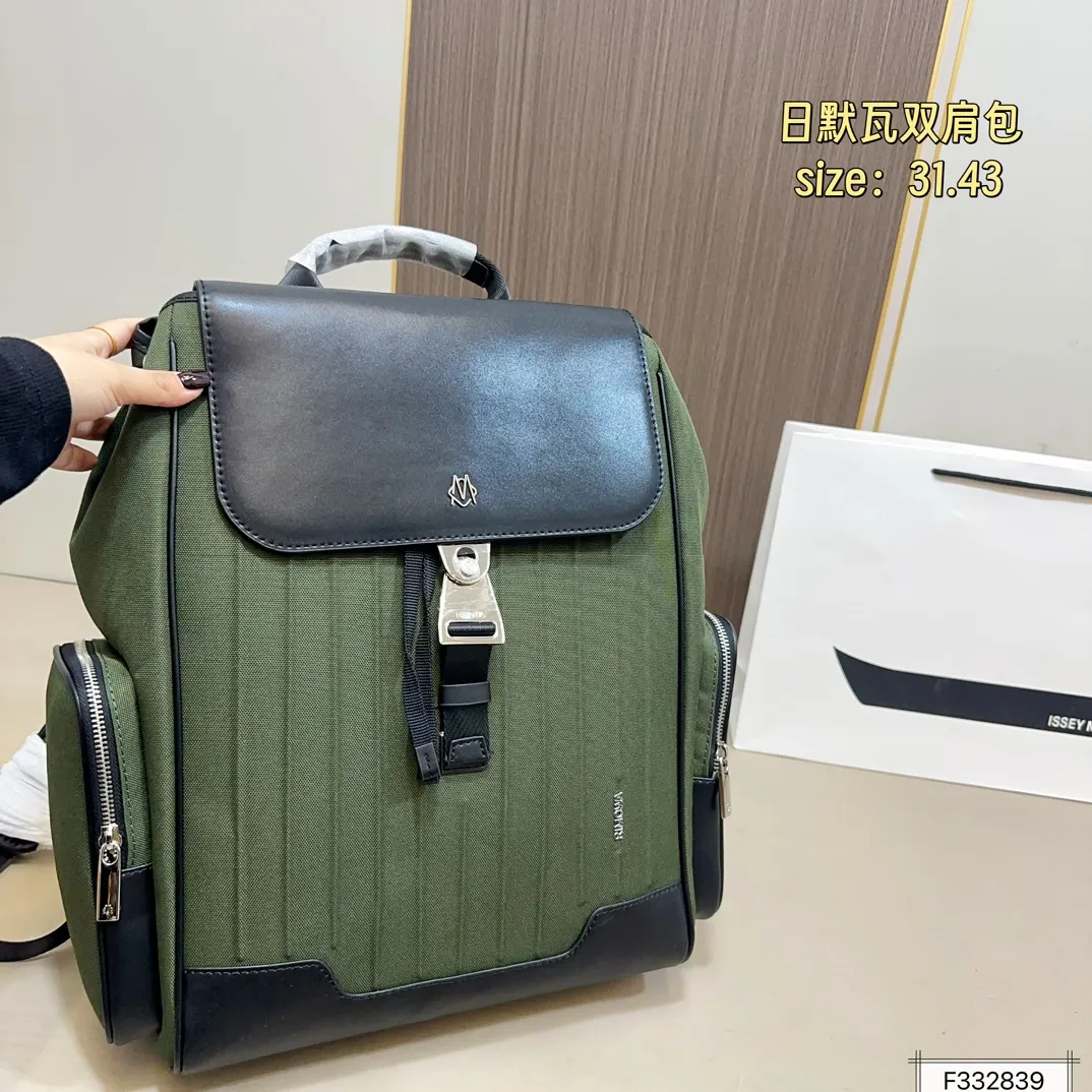 💰255 RIMOWA日默瓦 双肩包 Never Still 休闲运动 帆布 翻盖背包双肩包 大号 登山包 高级感 经典百搭 实物拍摄 尺寸31.43