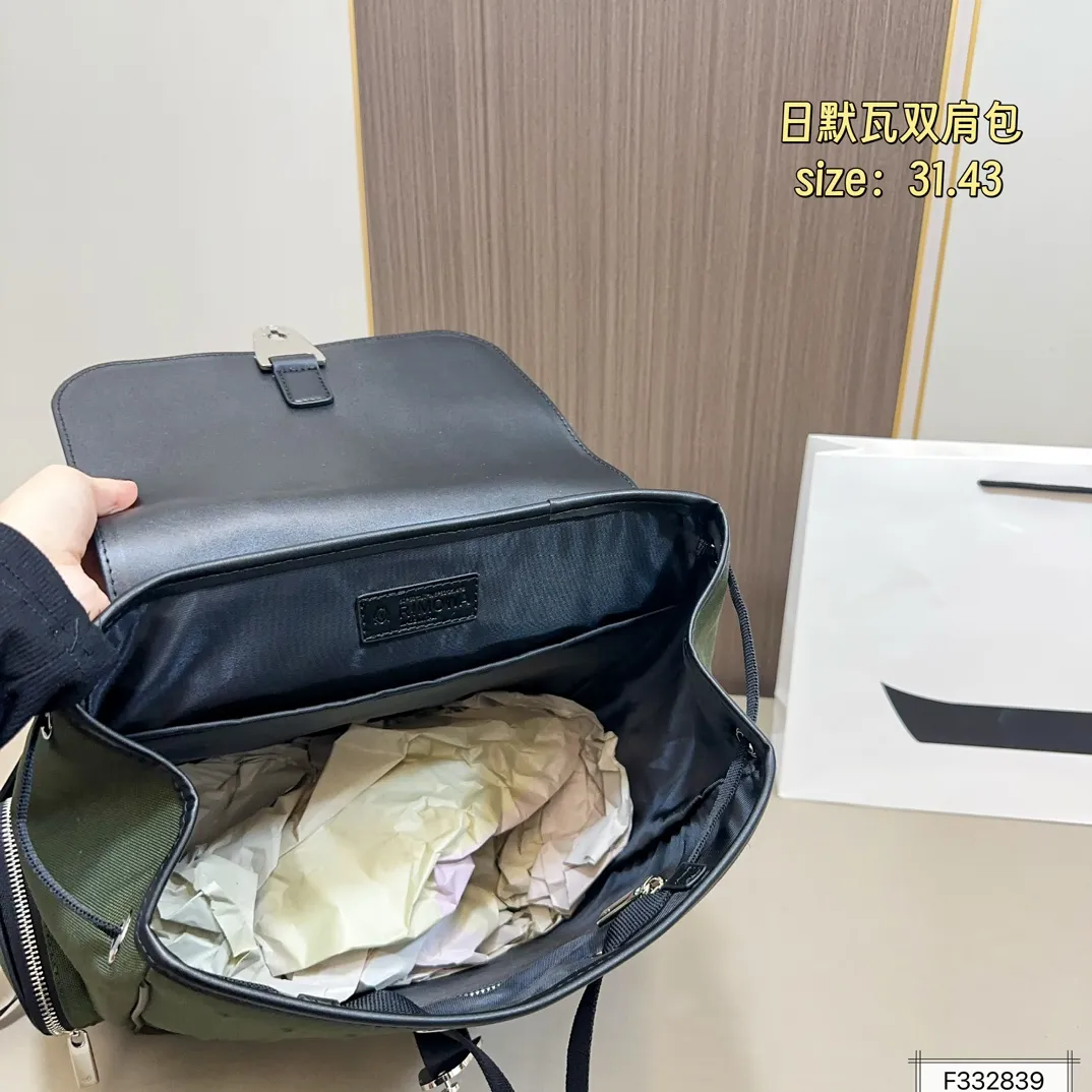 💰255 RIMOWA日默瓦 双肩包 Never Still 休闲运动 帆布 翻盖背包双肩包 大号 登山包 高级感 经典百搭 实物拍摄 尺寸31.43