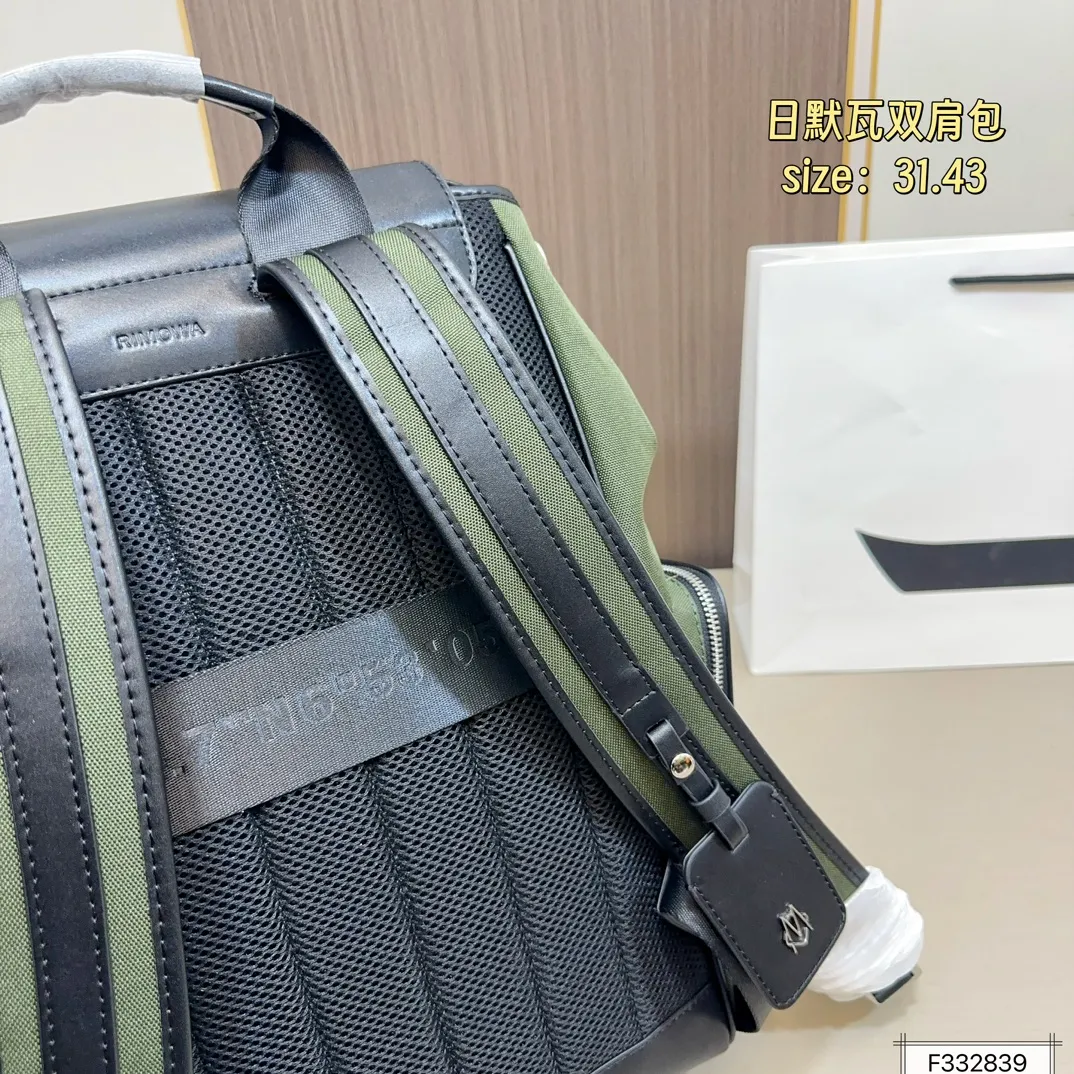 💰255 RIMOWA日默瓦 双肩包 Never Still 休闲运动 帆布 翻盖背包双肩包 大号 登山包 高级感 经典百搭 实物拍摄 尺寸31.43