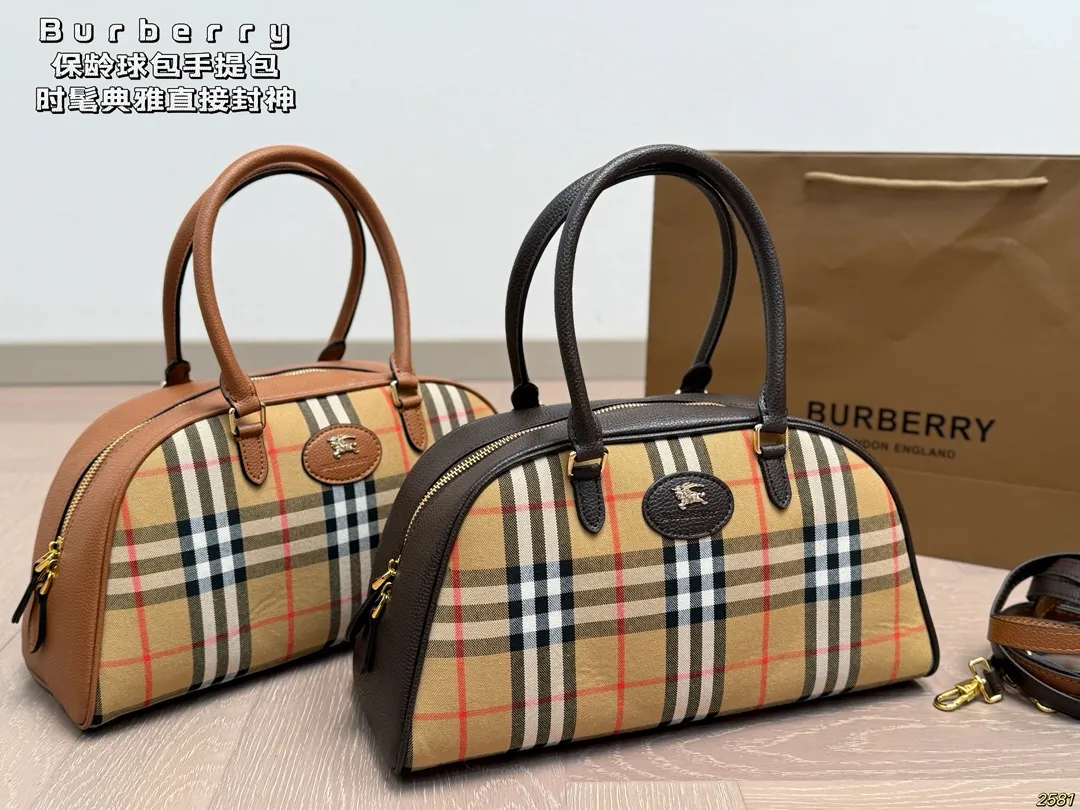 &yen;150 巴宝莉Burberry 保龄球包手提包 时髦典雅直接封神 值得入手 尺寸33 17