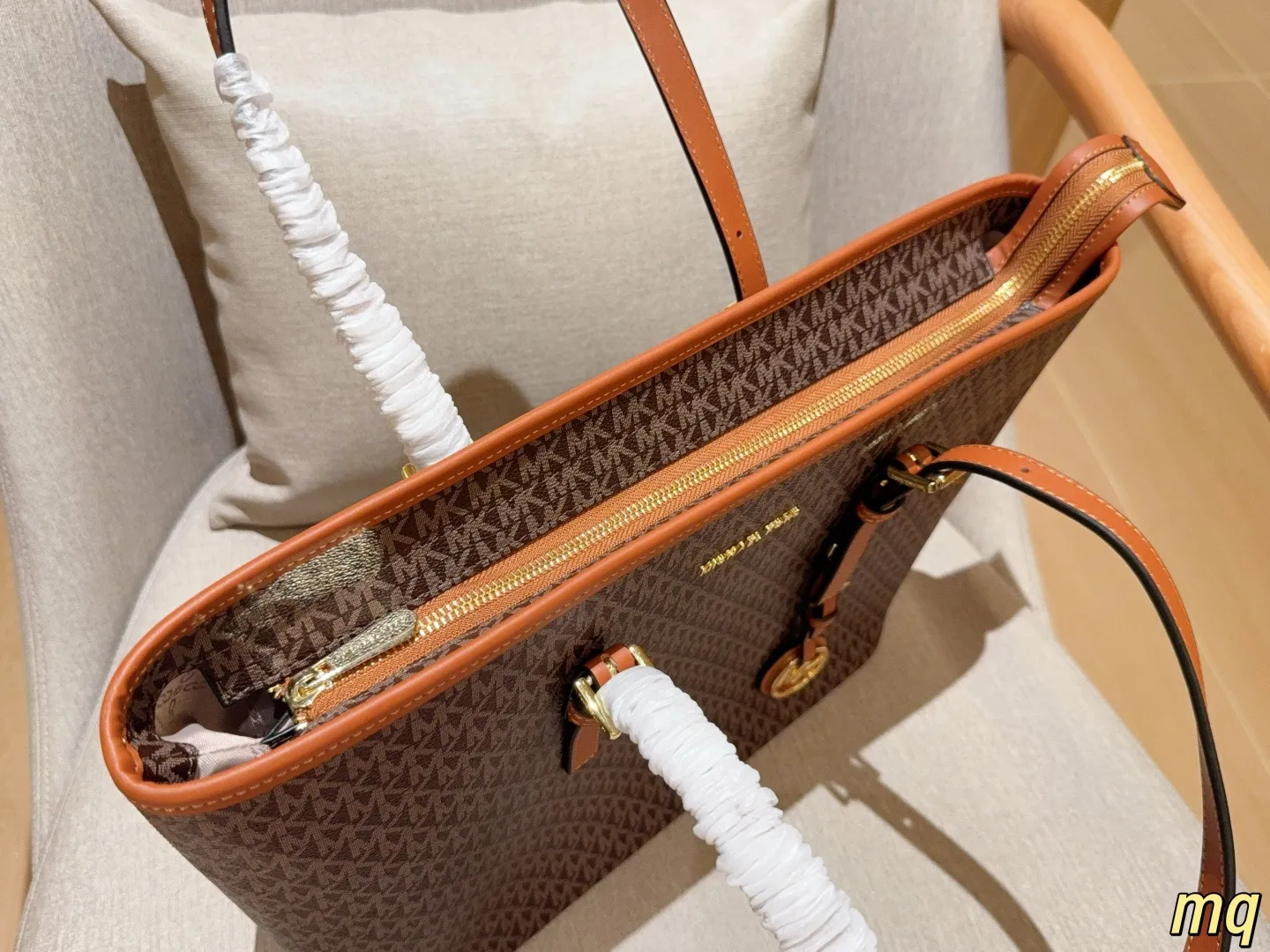 💰125 无盒 MICHAEL KORS/mk 经典迈克高仕JetSet托特包tote 大容量购物袋 尺寸32×27×12