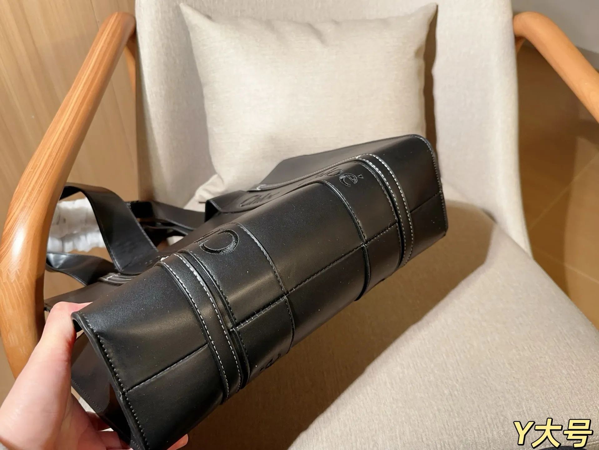 💰130 无盒大号 克洛伊Chloe蔻依 ss25新款woody托特包tote 尺寸37×25×13